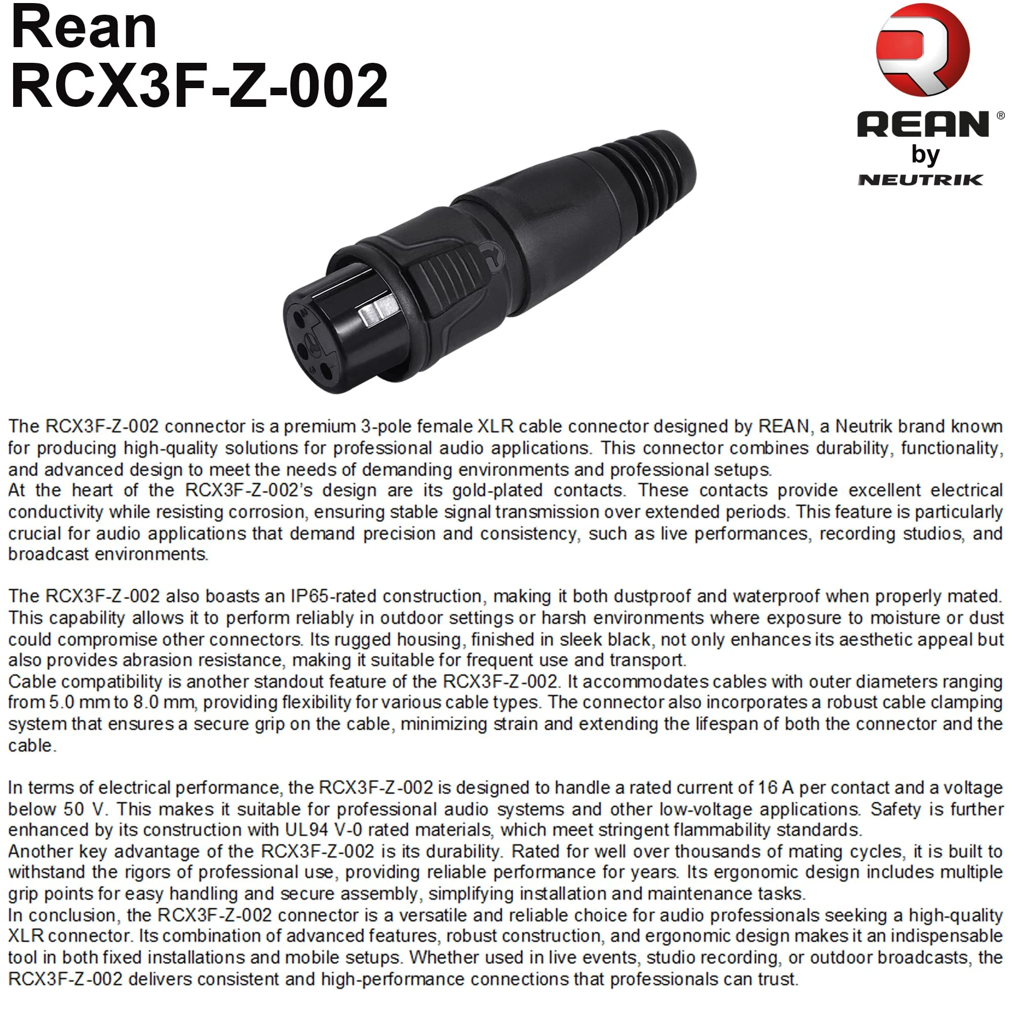 WBC-VALUELINE-2CS (22 AWG) - 4 Units - 6 Foot–Low-Capacitance Shielded Balanced Flexible Microphone, Active-Speaker & Interconnect Cables with Neutrik-Rean IP65 Rated Gold XLR Connectors - Image 5