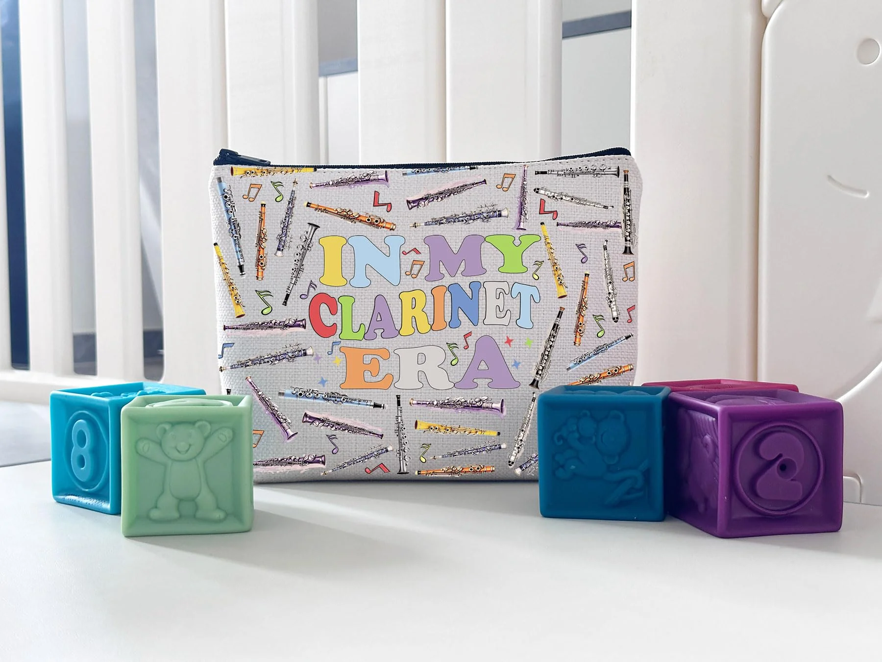 WCGXKO Clarinet Player Gift In My Clarinet Era Music Lover Zipper Pouch Makeup Bag (B-ClarinetEra), beige B-clarinetera - Image 5
