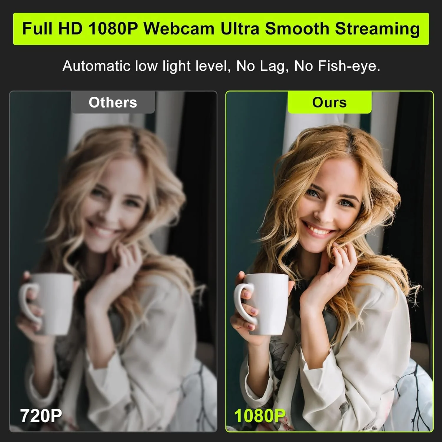 Webcam with Ring Light Microphone - Streaming Web Camera, 1080P Full HD Pro Camera for PC Mac Laptop Desktop, USB Computer Webcam with Privacy Cover and Tripod for Zoom Meeting Skype Teams Twitch Webcam with Light & Cover & Tripod - Image 2