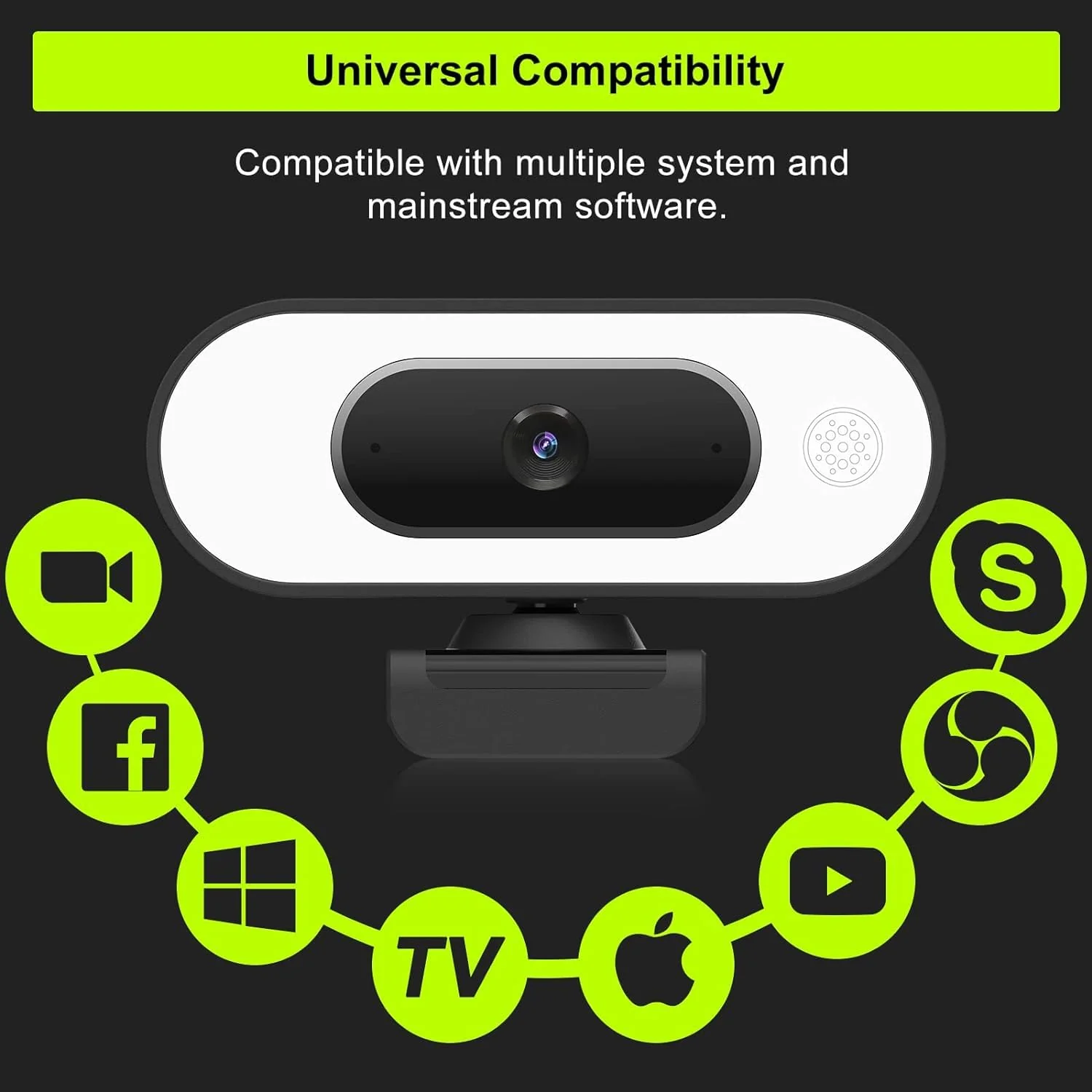 Webcam with Ring Light Microphone - Streaming Web Camera, 1080P Full HD Pro Camera for PC Mac Laptop Desktop, USB Computer Webcam with Privacy Cover and Tripod for Zoom Meeting Skype Teams Twitch Webcam with Light & Cover & Tripod - Image 8