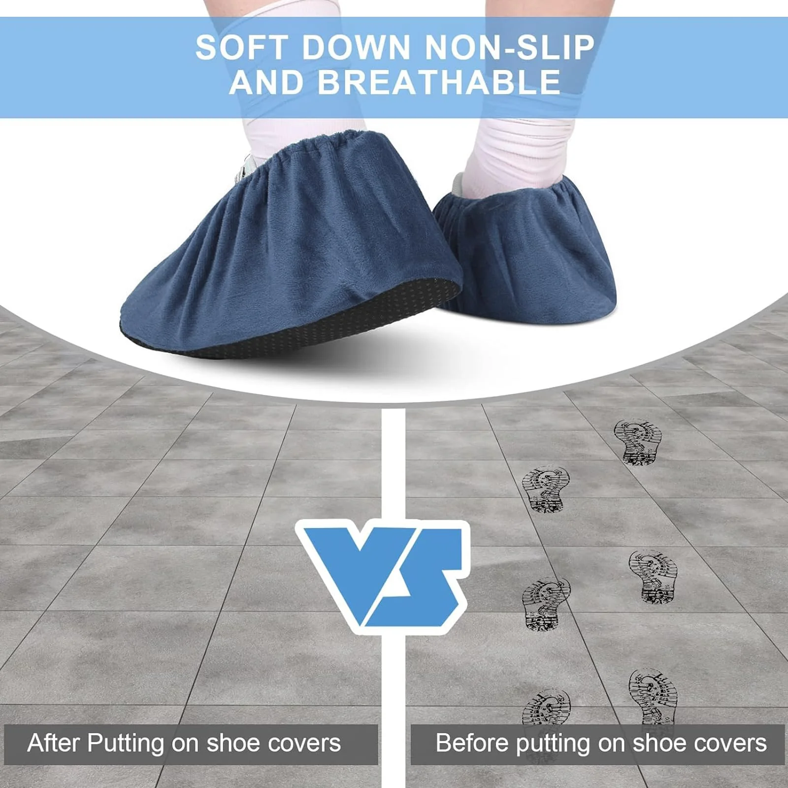 Wekuw Shoe Covers, 4 Pairs Thickened Overshoes, Reusable Overshoes, Non-Slip Overshoes, Washable Guest Shoe Covers, for Most Adults, Unisex (36-44, 4 Colours) - Image 4