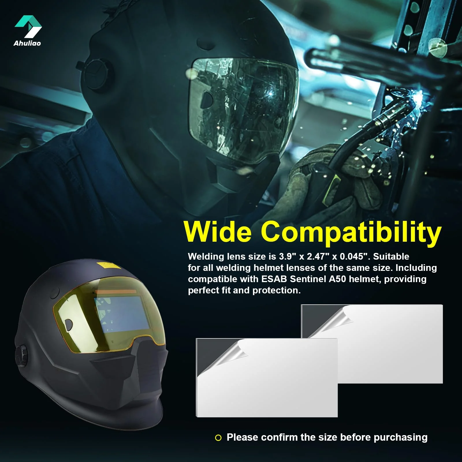 Welding Helmet Lens for ESAB Sentinel A50 Welding Helmet Hood Cover Clear Inside Lenses Replacement 0700000808, 10 Pack - Image 2
