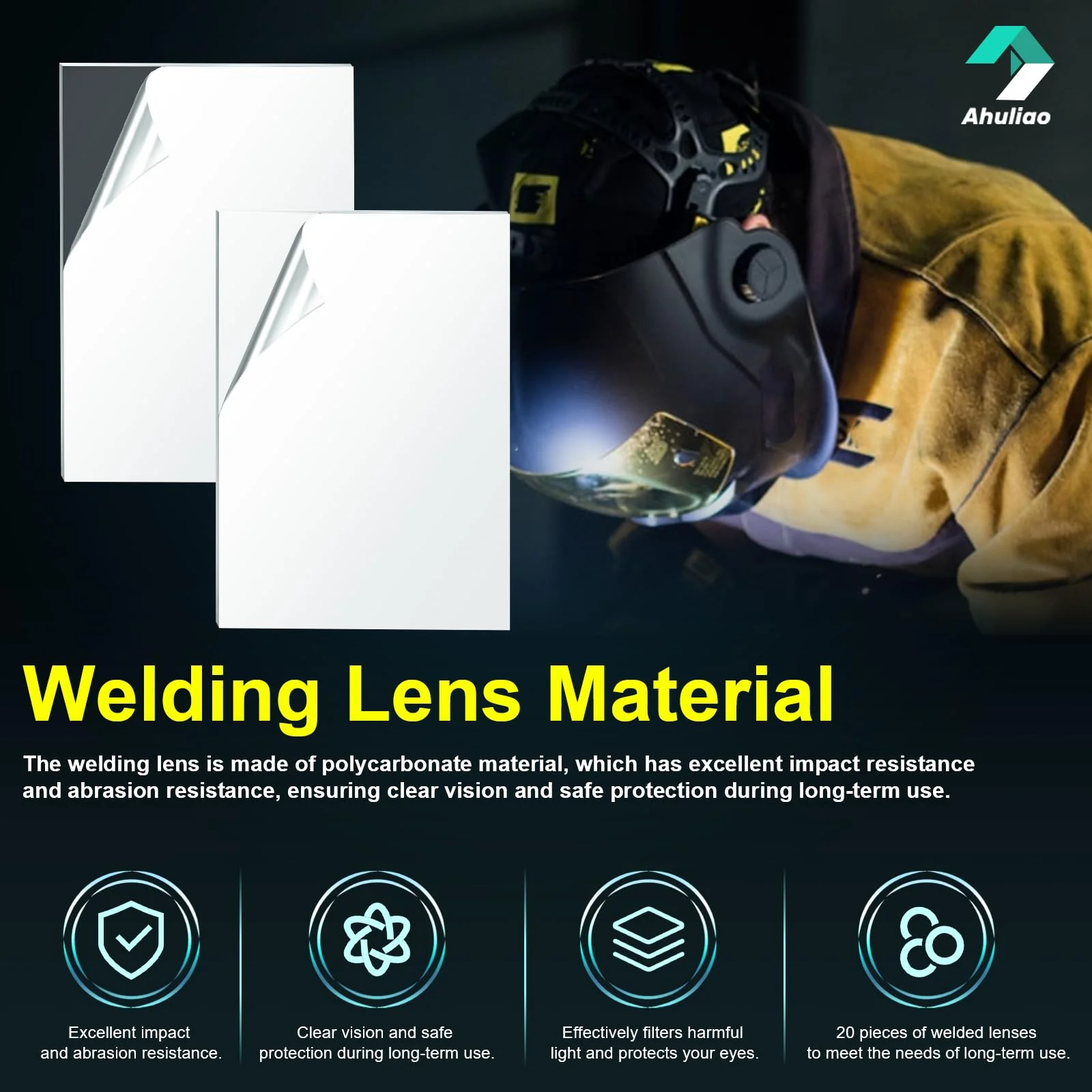 Welding Helmet Lens for ESAB Sentinel A50 Welding Helmet Hood Cover Clear Inside Lenses Replacement 0700000808, 10 Pack - Image 4