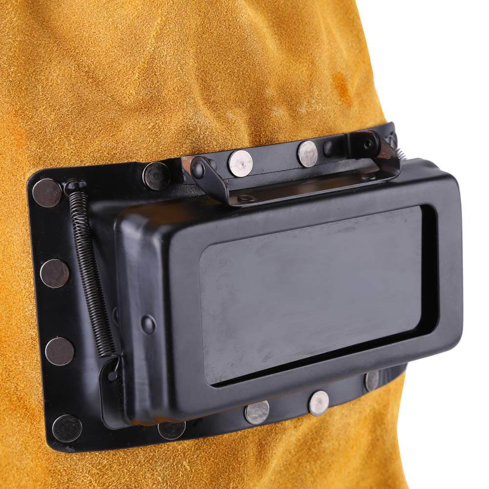 Welding Helmet Mask with Lens, Leather Welding Hood Work Hat, Adjustable Welding Helmet Mask, Sweat Absorption, Heat Resistant, Breathable, for Welding Workplaces - Image 5