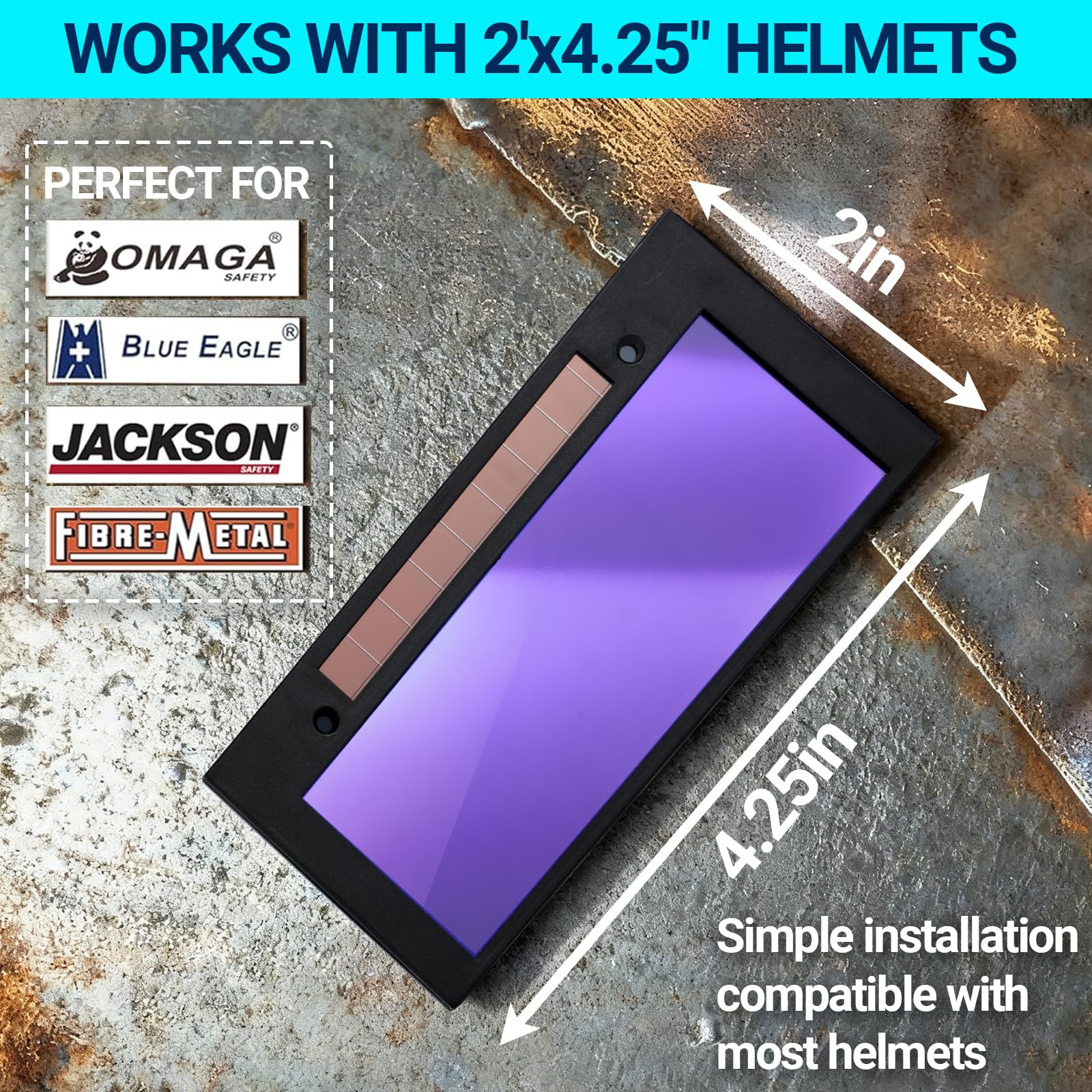 Welding Lens 2 x 4.25, Auto Darkening Welding Lens, Shade 11, True Color Blue Technology, with 2pcs Replacement Outside Cover Lens Fits Most Pancake and Pipeliner Hoods Black 1 - Image 3