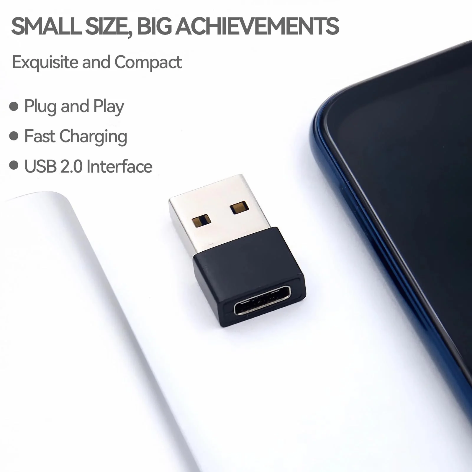 Welldiea USB to USB C Adapter 4 Pack, USB C Female to USB Male OTG Charger Type C Converter Compatible with Apple Watch Ultra iWatch 7-9,iPhone 15~13 Plus Pro Max,AirPods 3,iPad Air,Car,Galaxy (Black) Black - Image 4