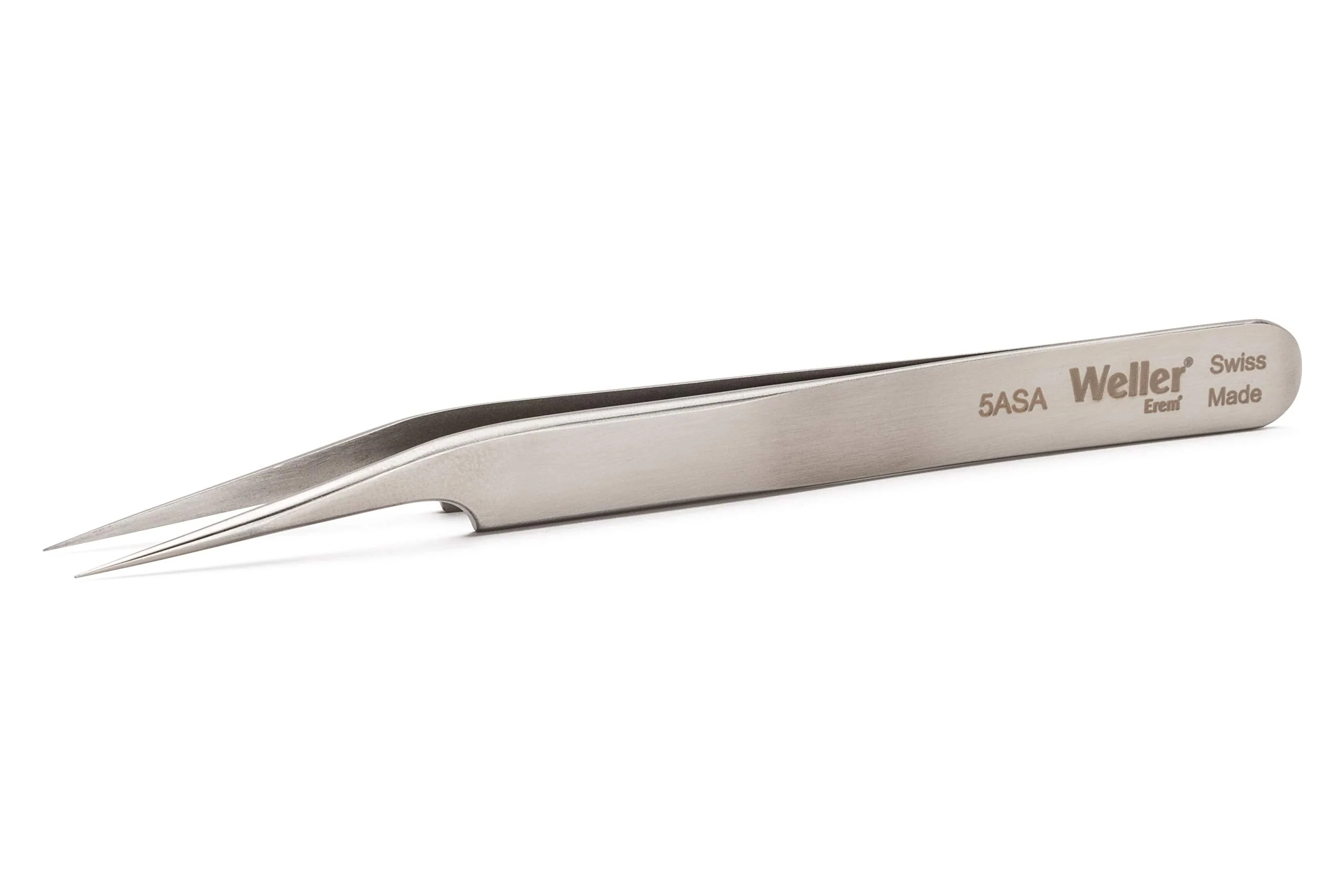 Weller Erem 5ASA Precision Tweezers Slightly Angled 15°, Recessed - Image 2