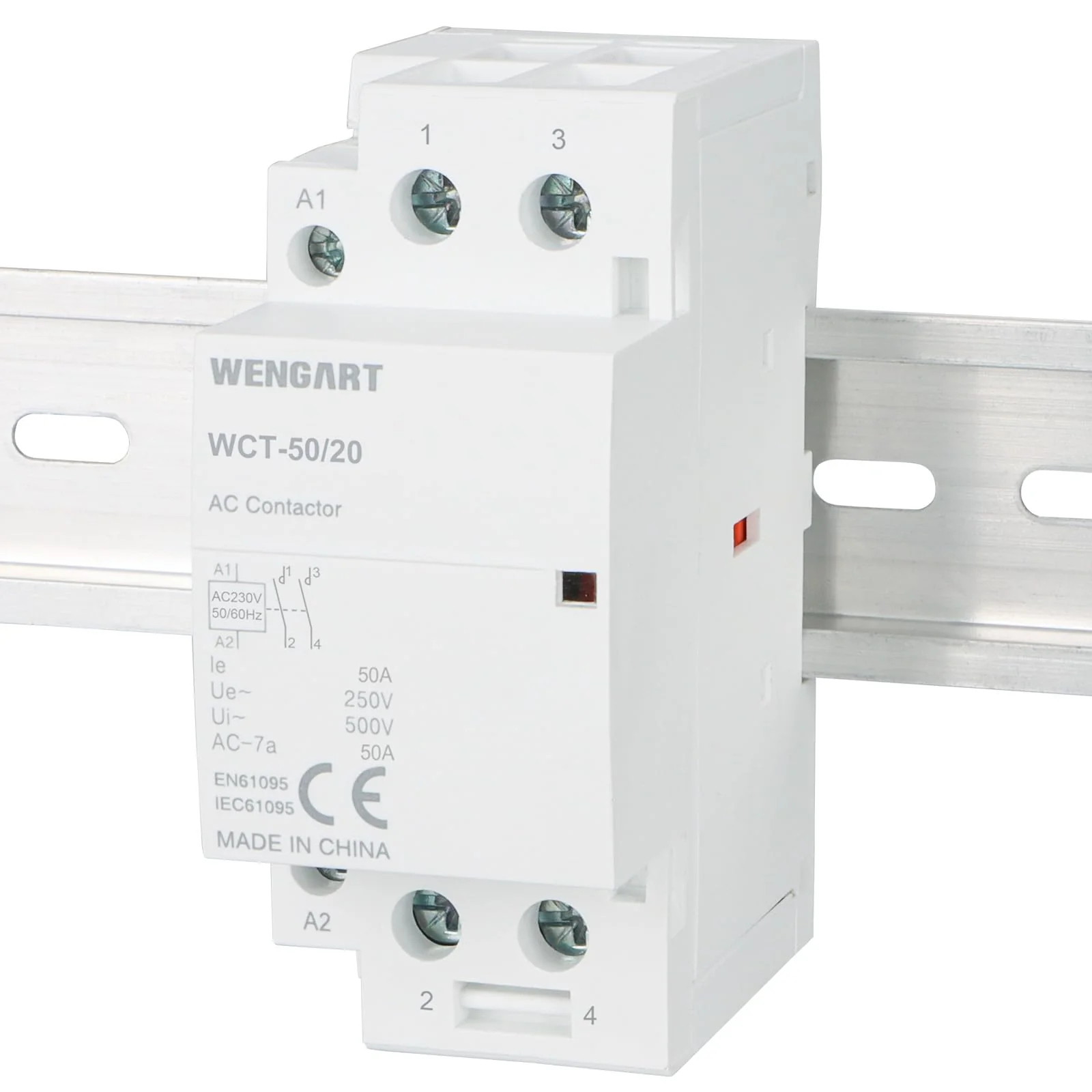 Wengart Compact AC Contactor WCT-50, White, AC230V, 50A, Built for Durability, Whisper Quiet Operation, Energy Saving, with Additional Functions for Household Appliances (2NO) 2NO - Image 9