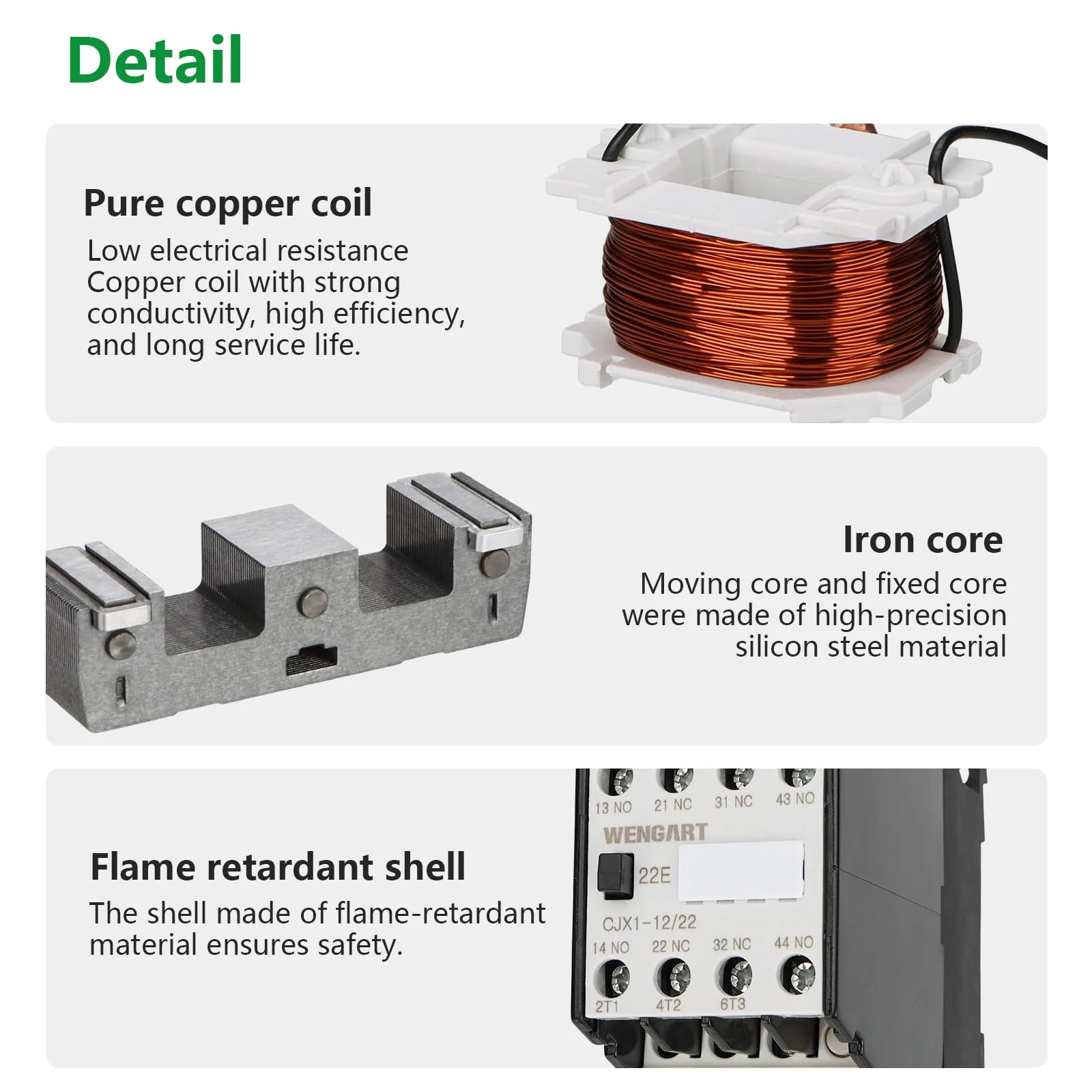 Wengart Engine Starter Contactor CJX1, AC220V 2NO2NC 12A An Important Part of Industrial Control Systems 12A_AC220V - Image 8