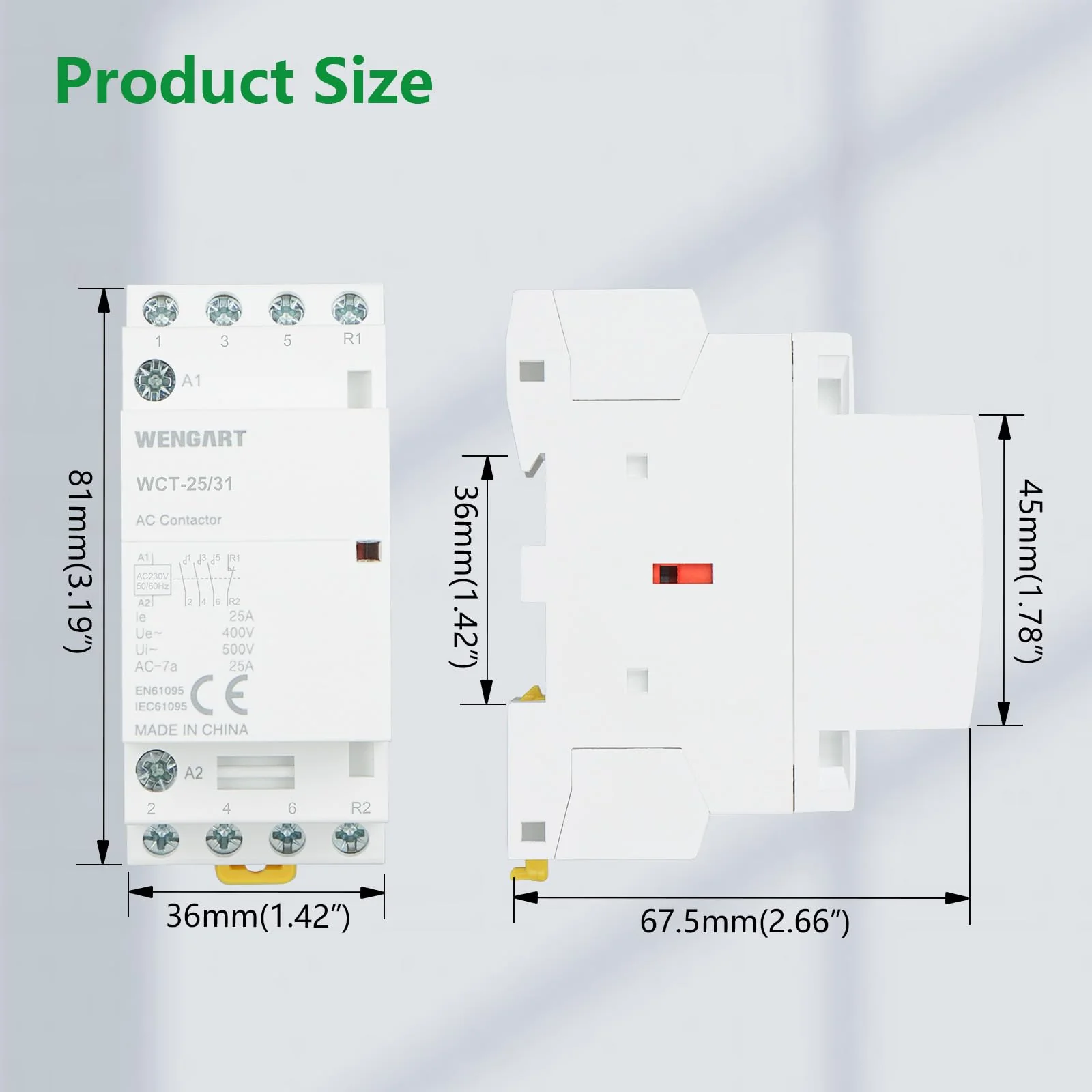 Wengart Household Contactor WCT-25, 3NO1NC, AC230V 25A, Precise Control, High Efficiency and Energy Saving Improve the Efficiency of the Electrical System - Image 7