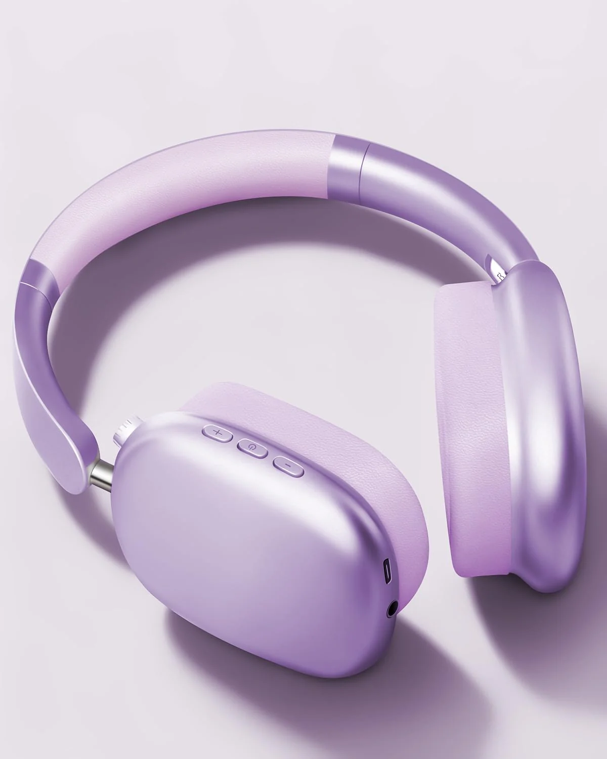 Wentronic Y01 Wireless Noise Canceling Headphones Bluetooth 5.3 Over Ear Headphones with Microphone, Hi-Res Audio, 48H Playtime, Foldable Comfortable Earpads,Compatible with iOS,Android,PC, Purple - Image 2
