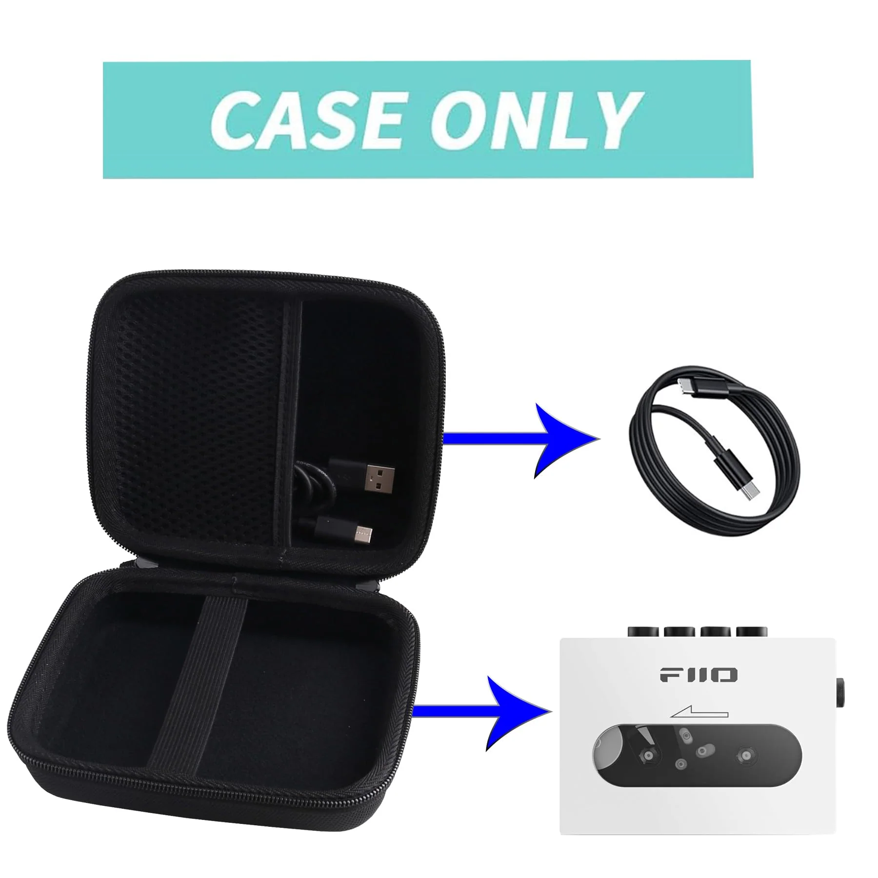 WERJIA Hard Carrying Case Compatible with FiiO CP13 Cassette Player（case only） (Black) black - Image 5