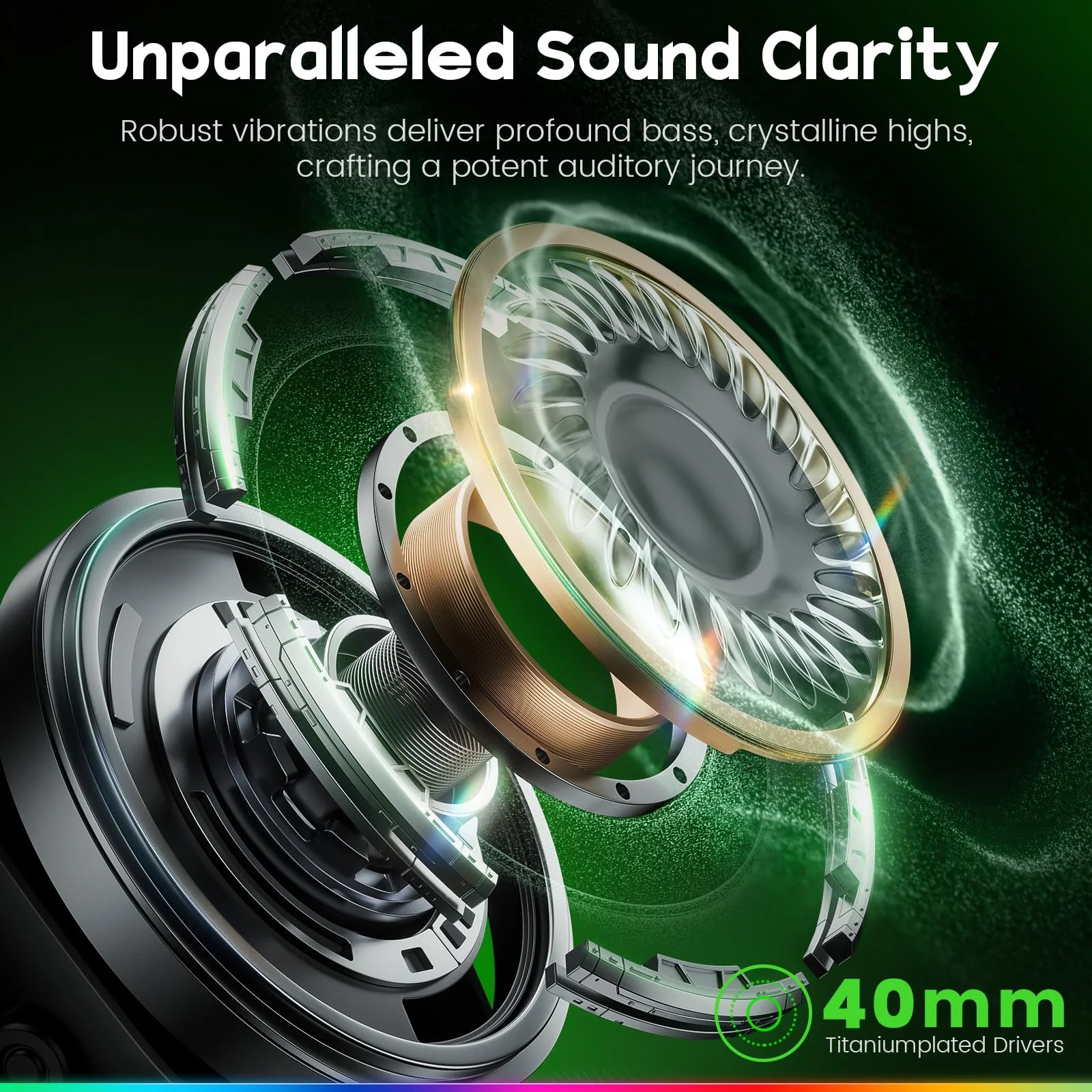 WESEARY Wireless Gaming Headset 2.4GHz & Bluetooth 5.4 Gaming Headphones with ENC Mic, Ultra-Low Latency, Stereo Sound, Soft Earmuffs, Wireless Headsets for PS5, PS4, Switch, PC, Mac - Image 6