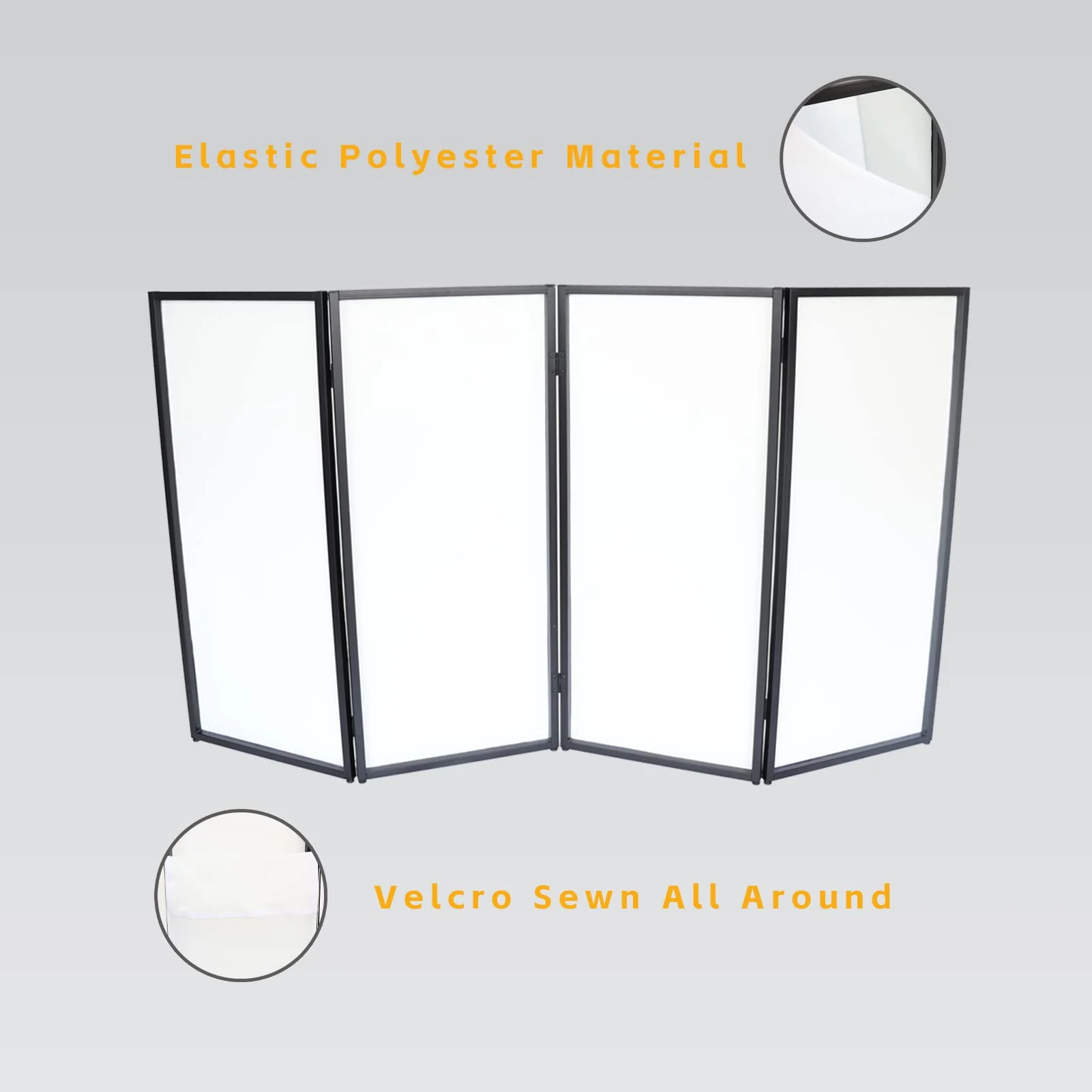White DJ Facade Scrim DJ Booth Scrim 19.5"x 44.2" w/Small Bag White - Image 4