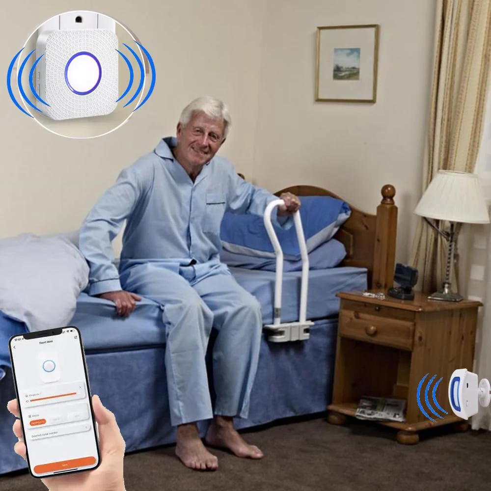WiFi Bed Sensor Alarm and Fall Prevention for Elderly/Dementia and More,Caregiver Pager Motion Sensor Alarm with Phone APP, Bed Alarm for Elderly Adults Wireless WiFi - Image 2