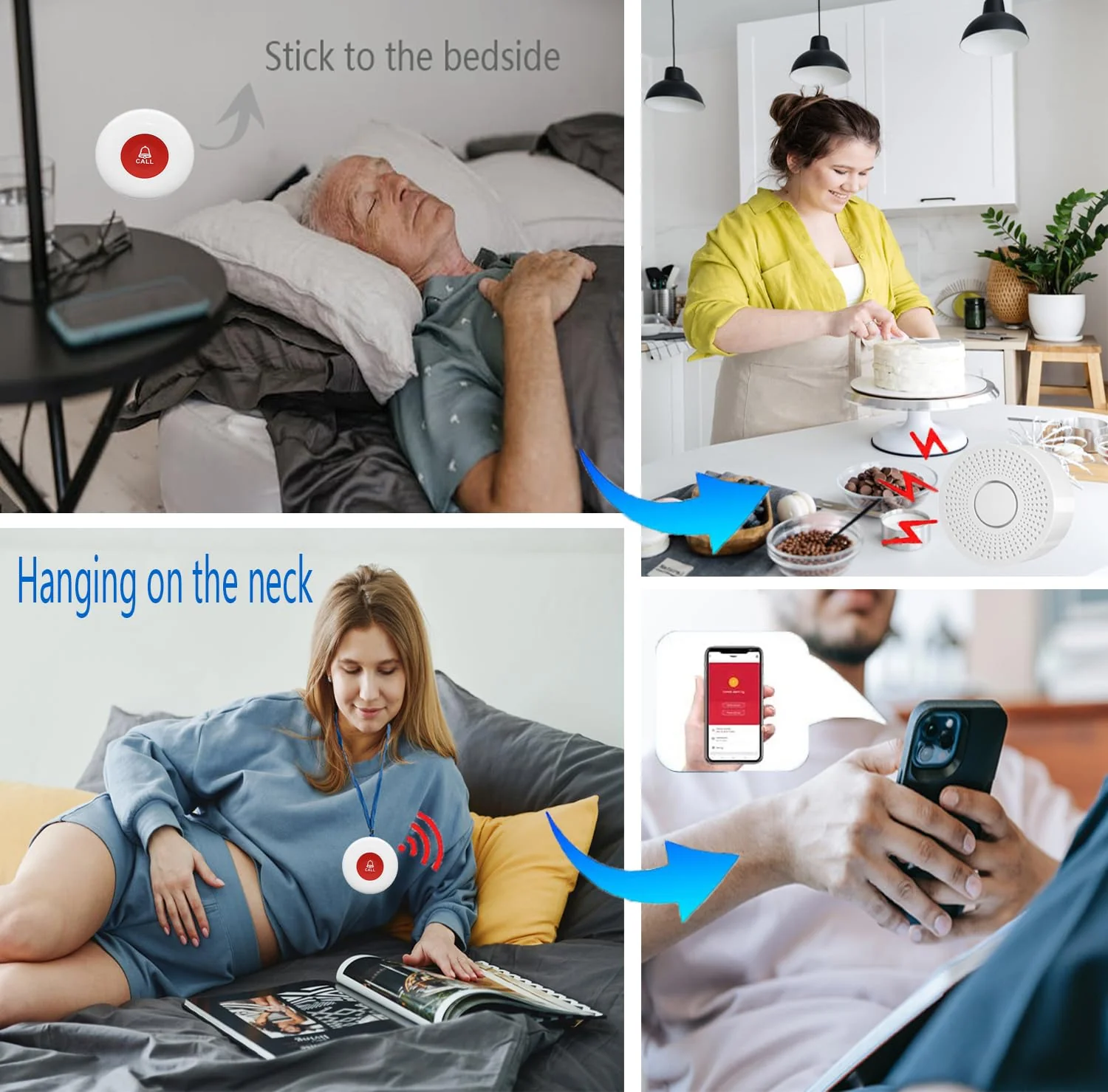 WiFi Caregiver Pager Call Button Wireless Nurse Alert Call Bell Emergency Alert Pager at Home for Elderly Patients wifi w 2-1 - Image 2
