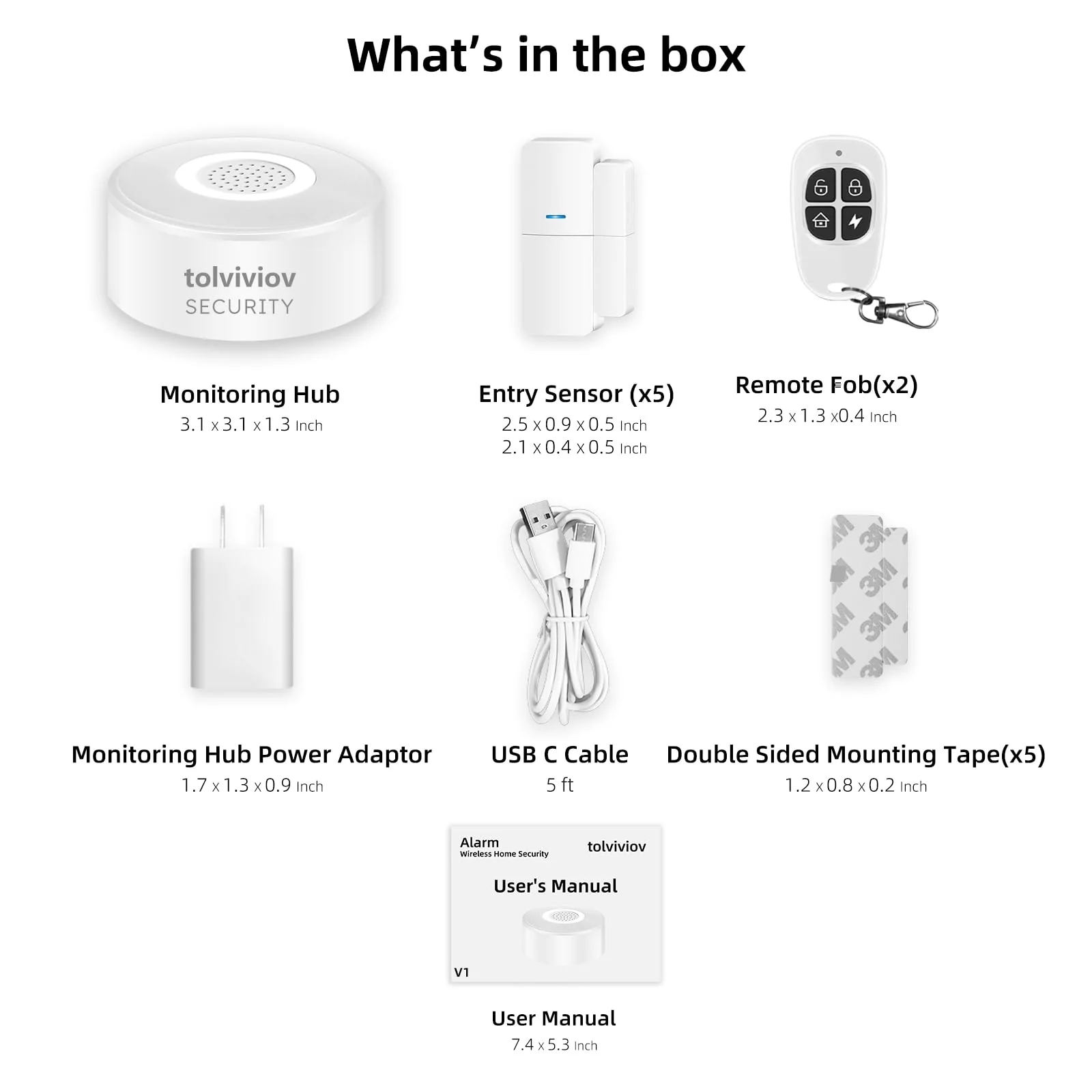 WiFi Door Alarm System, Wireless DIY Smart Home Security System, with Phone APP Alert, 8 Pieces-Kit (Alarm Siren, Door Window Sensor, Remote), Compatible with Alexa, for House, Apartment by tolviviov White 8 - Image 7