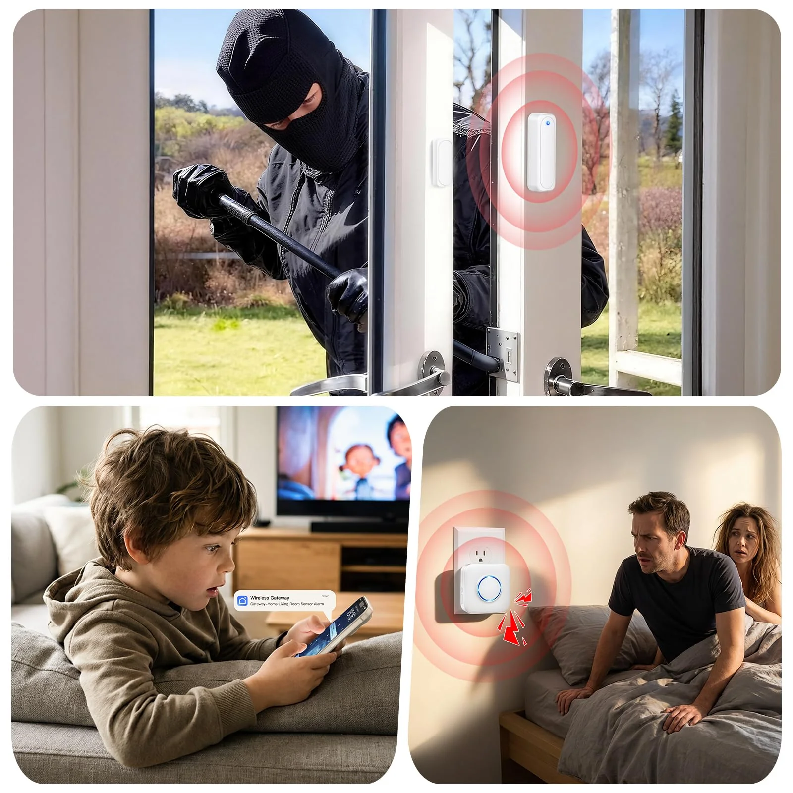 WiFi Door Sensor Chime, Smart Door Open Alert Window Sensor for Business/Home/Kids Safety, Real-Time App Notification, 500ft Range, 32 Melodies, 5 Volume Levels, Window Contact Sensor Alarm Kit White 3 - Image 5