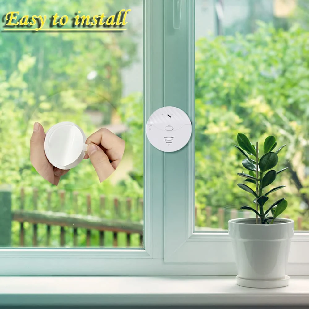 WiFi Window Alarm System, 2 Pack Glass Break Detection with Phone APP, 120dB Smart Alarms with Adjustable Vibration Sensor for Car,Home Security (2PCS) - Image 5