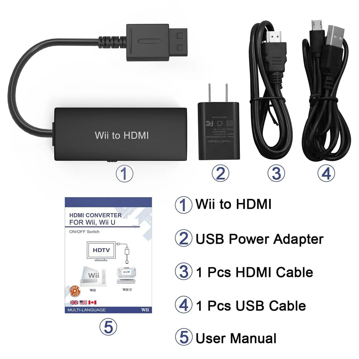 Wii to HDMI Adapter - Convert 1080P/720P Ypbpr Signals to Digital HDMI for Nintendo Wii and U Wii adapter with cable - Image 7