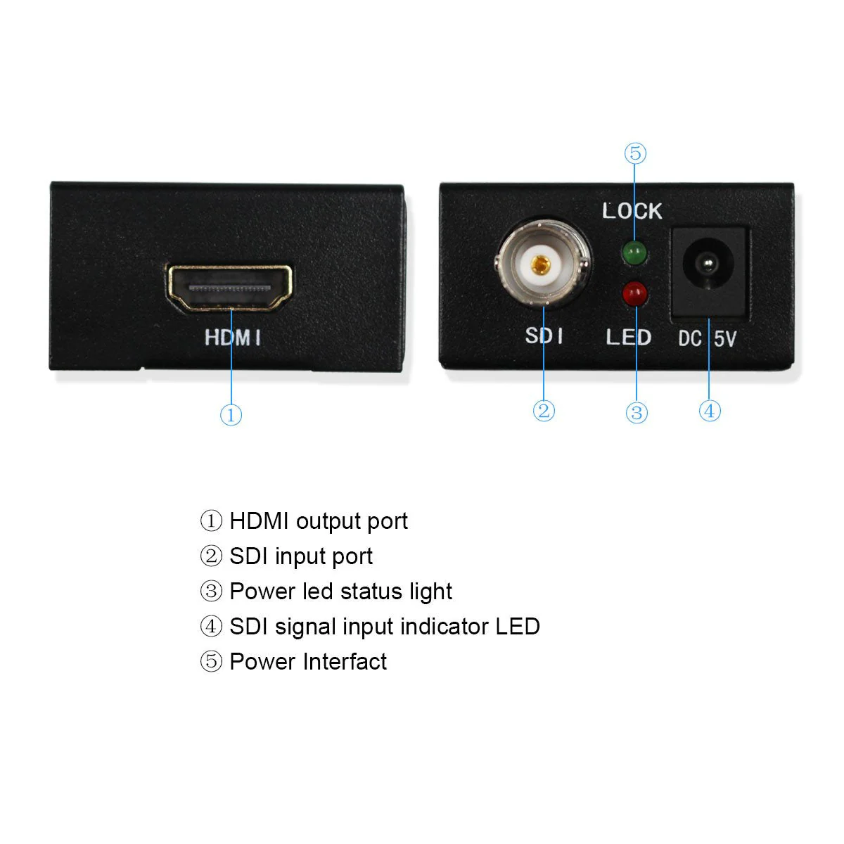 Wiistar SDI to HDMI Converter 3G/HD-SDI to HDMI Audio Video Adapter Full HD 1080P for Camera CCTV Showing on HD Display - Image 5