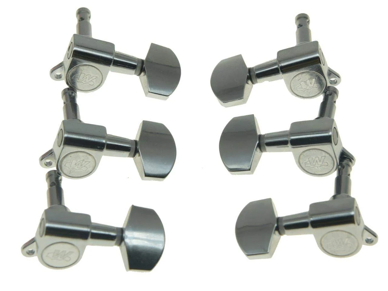 Wilkinson 3x3 Chrome E-Z Post Guitar Tuners E-Z-LOK Guitar Tuning Keys Machine Heads for Acoustic Guitars - Image 2