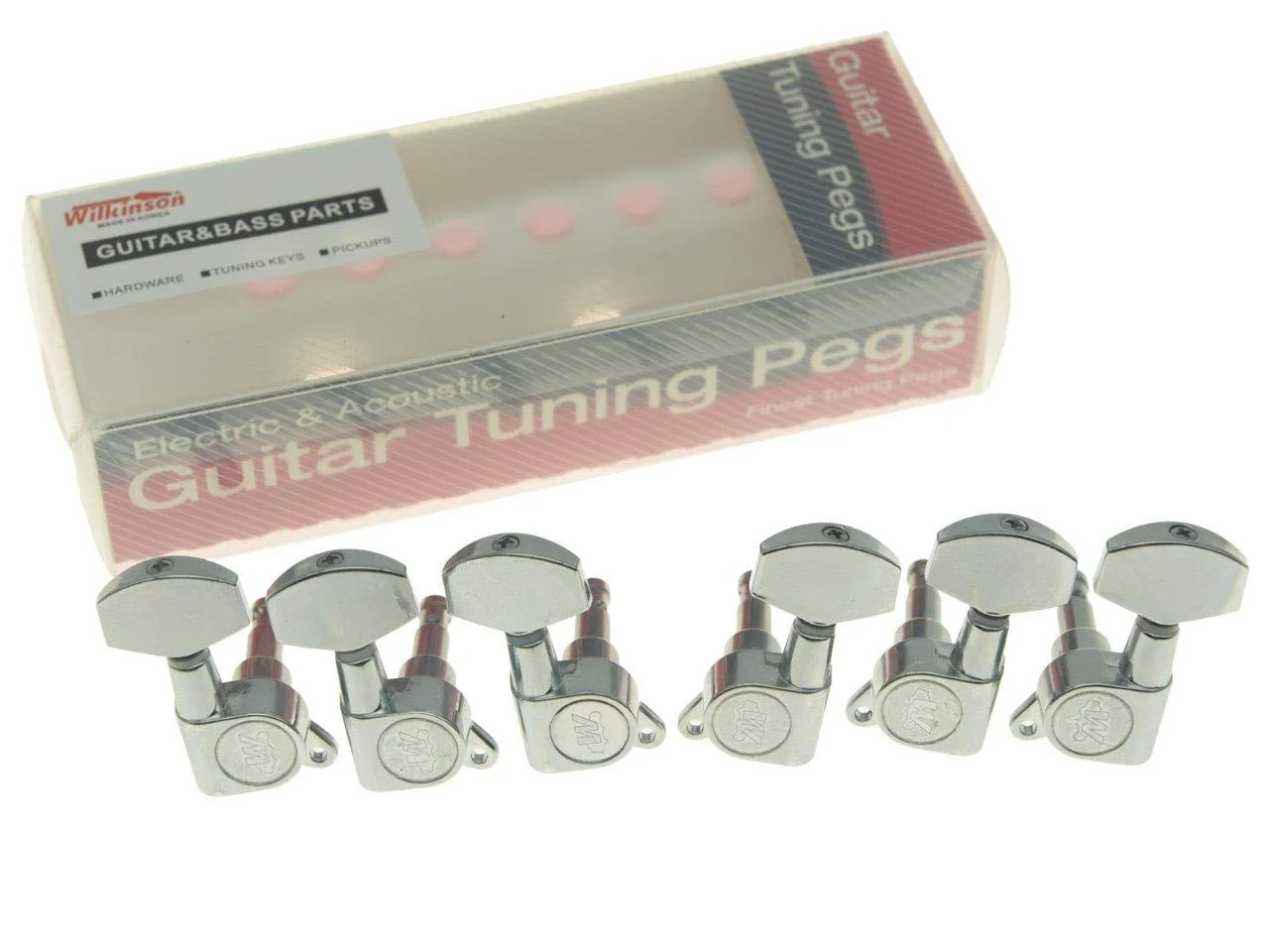 Wilkinson 3x3 Chrome E-Z Post Guitar Tuners E-Z-LOK Guitar Tuning Keys Machine Heads for Acoustic Guitars - Image 5
