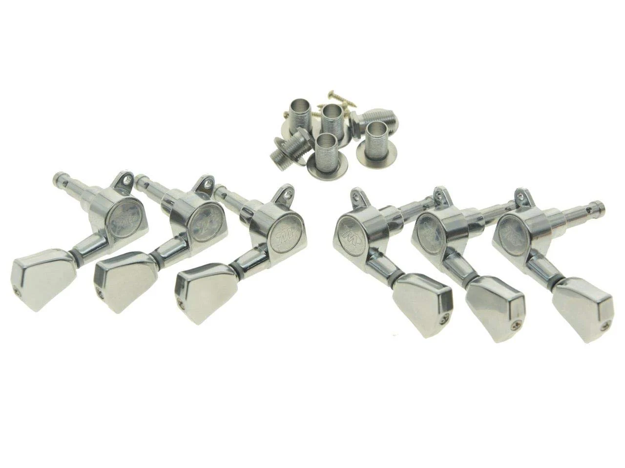 Wilkinson 3x3 Chrome E-Z Post Guitar Tuners E-Z Post Guitar Tuning Keys Pegs Machine Heads with Tulip Buttons - Image 4