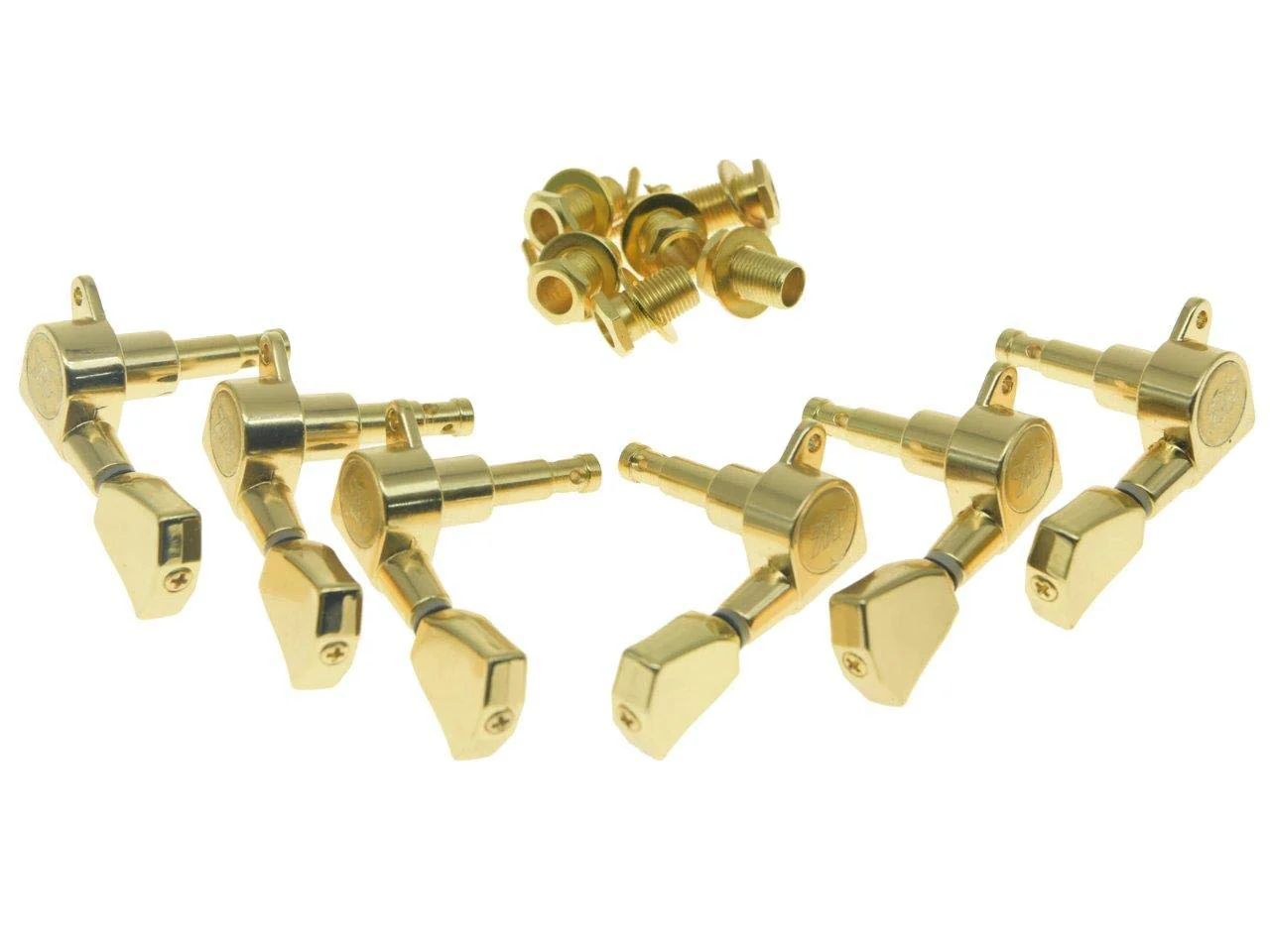 Wilkinson 3x3 Gold E-Z Post Guitar Tuners E-Z Post Guitar Tuning Keys Pegs Machine Heads with Tulip Buttons - Image 4