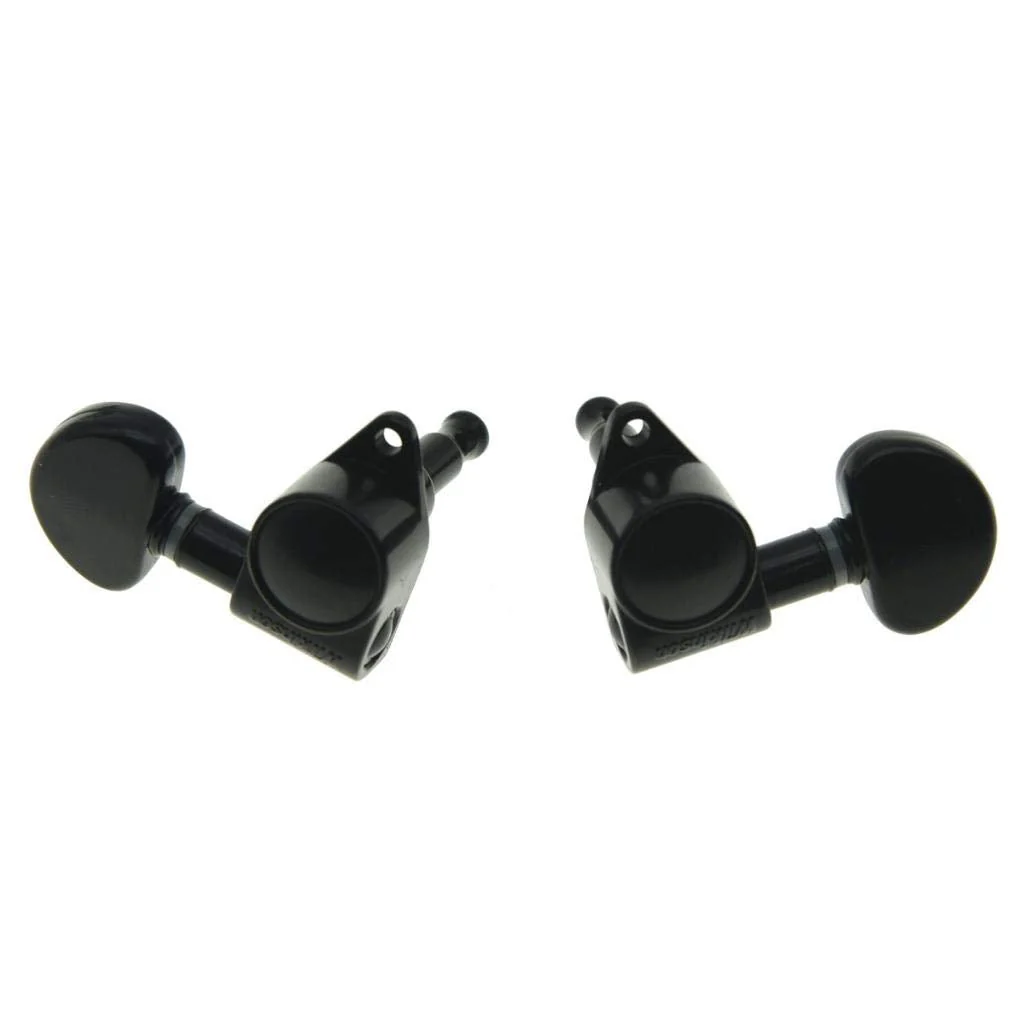 Wilkinson 3x3 ROTO Style Full Size Sealed Guitar Tuners Tuning Keys Pegs Guitar Machine Heads Fits USA Les Paul or Acoustic Guitars Black - Image 3