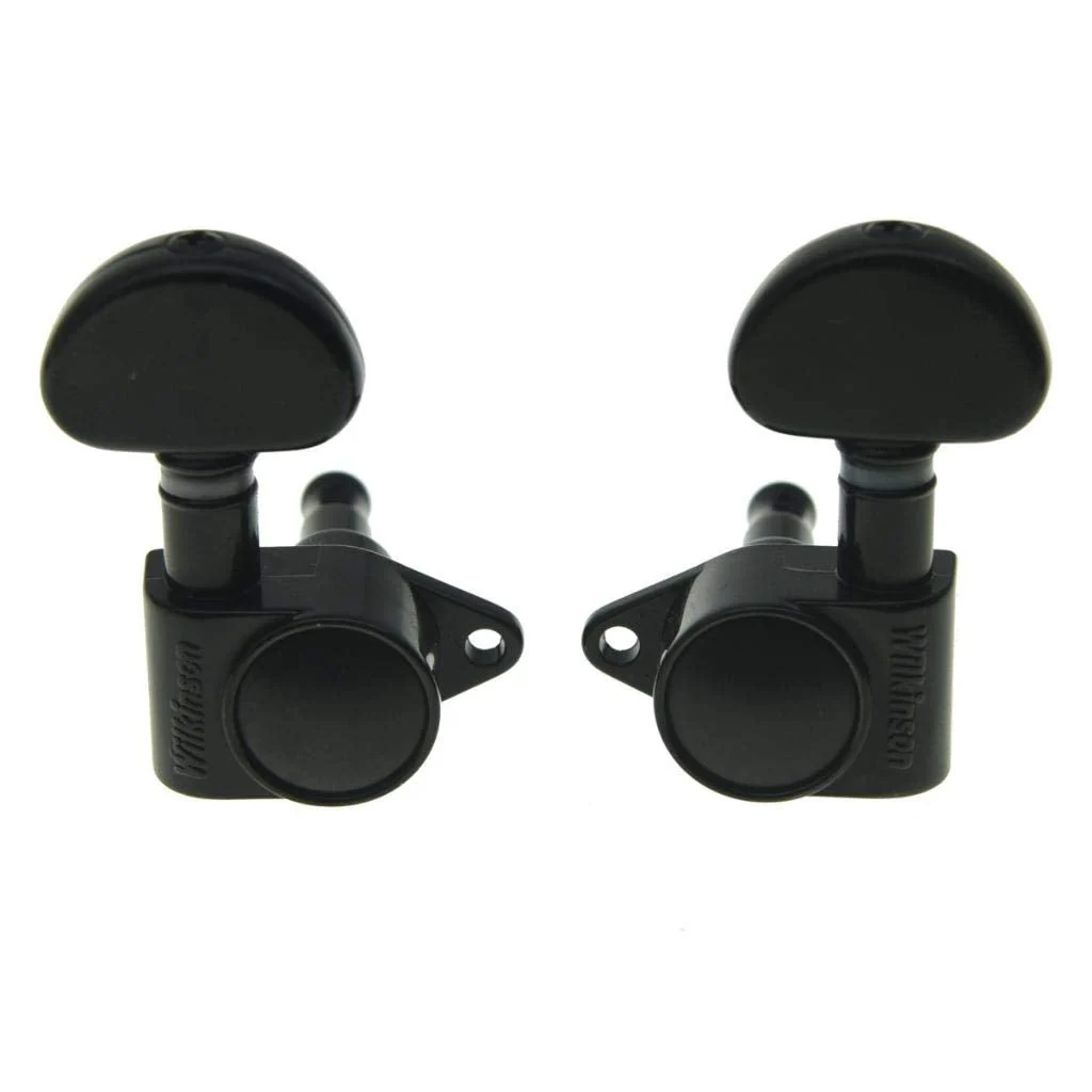 Wilkinson 3x3 ROTO Style Full Size Sealed Guitar Tuners Tuning Keys Pegs Guitar Machine Heads Fits USA Les Paul or Acoustic Guitars Black - Image 4