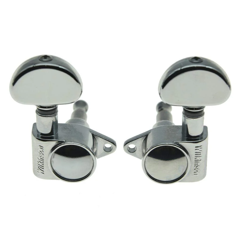 Wilkinson 3x3 ROTO Style Full Size Sealed Guitar Tuners Tuning Keys Pegs Guitar Machine Heads Fits USA Les Paul or Acoustic Guitars Chrome - Image 4