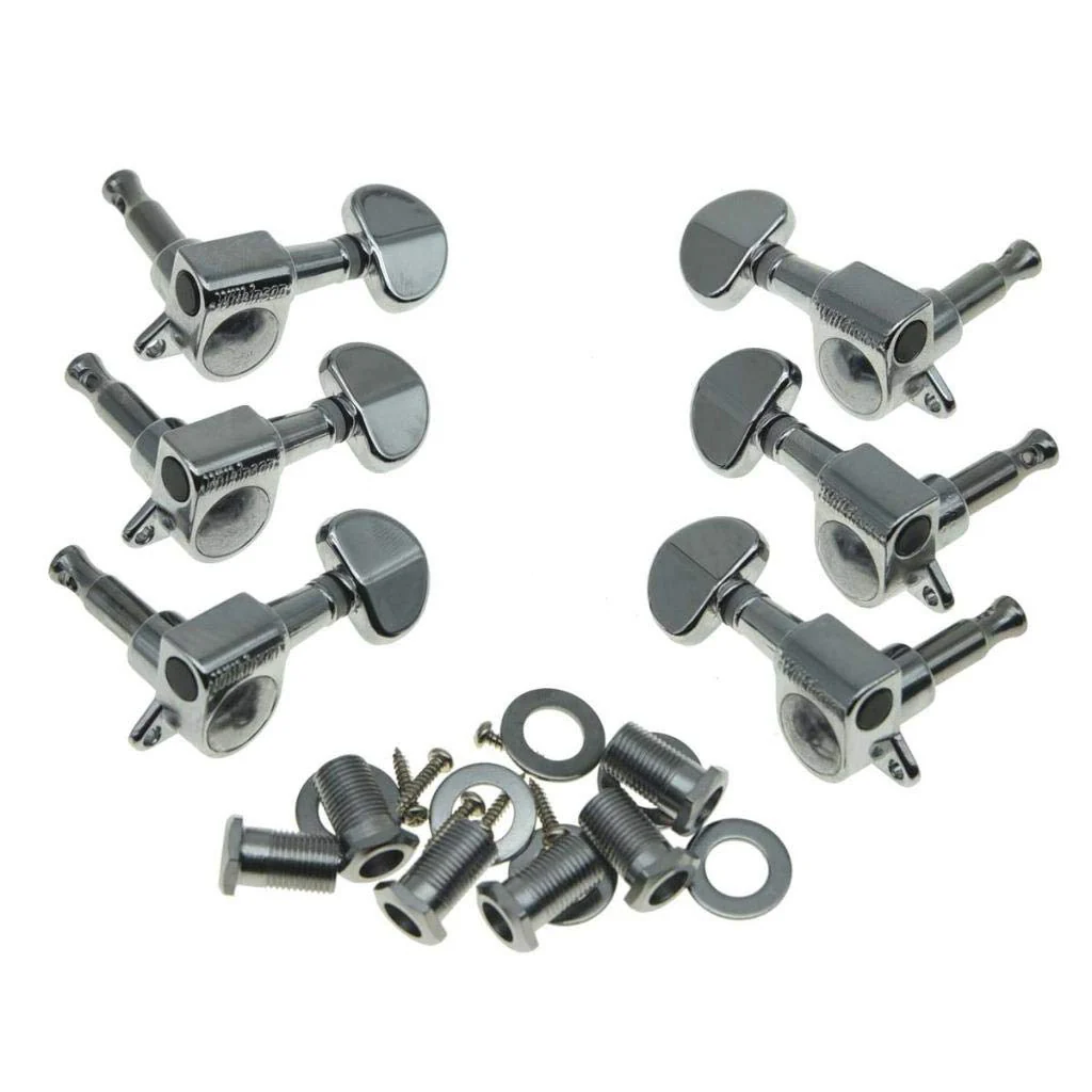 Wilkinson 3x3 ROTO Style Guitar Tuners Tuning Keys Pegs Guitar Machine Heads for Les Paul or Acoustic Guitars Chrome - Image 3