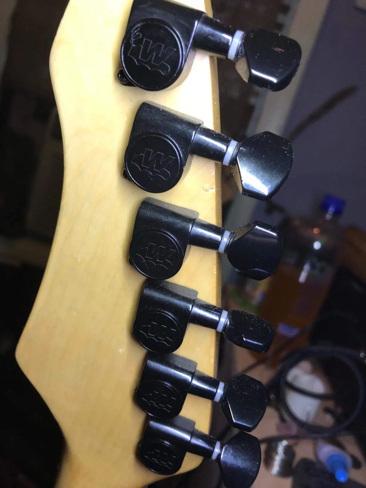 Wilkinson 6 Inline Black E-Z Post Guitar Tuners EZ Post Guitar Tuning Keys Pegs Guitar Machine Heads for Strat Tele - Image 7