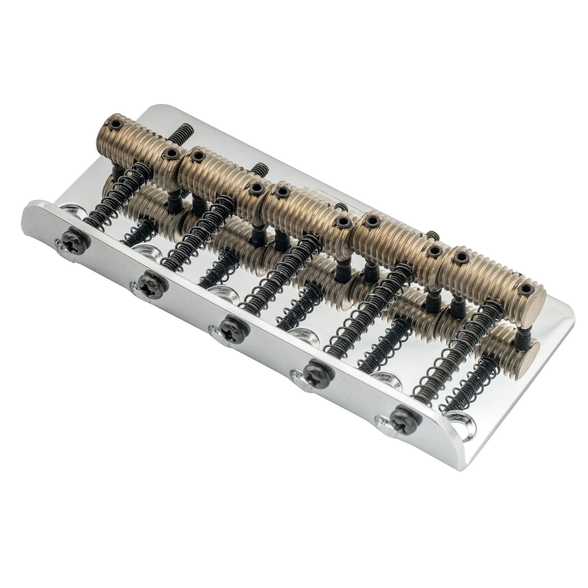Wilkinson 72mm (2-53/64 Inch) 5-String Bass Bridge Threaded Saddles for Precision/Jazz Bass, Chrome - Image 5