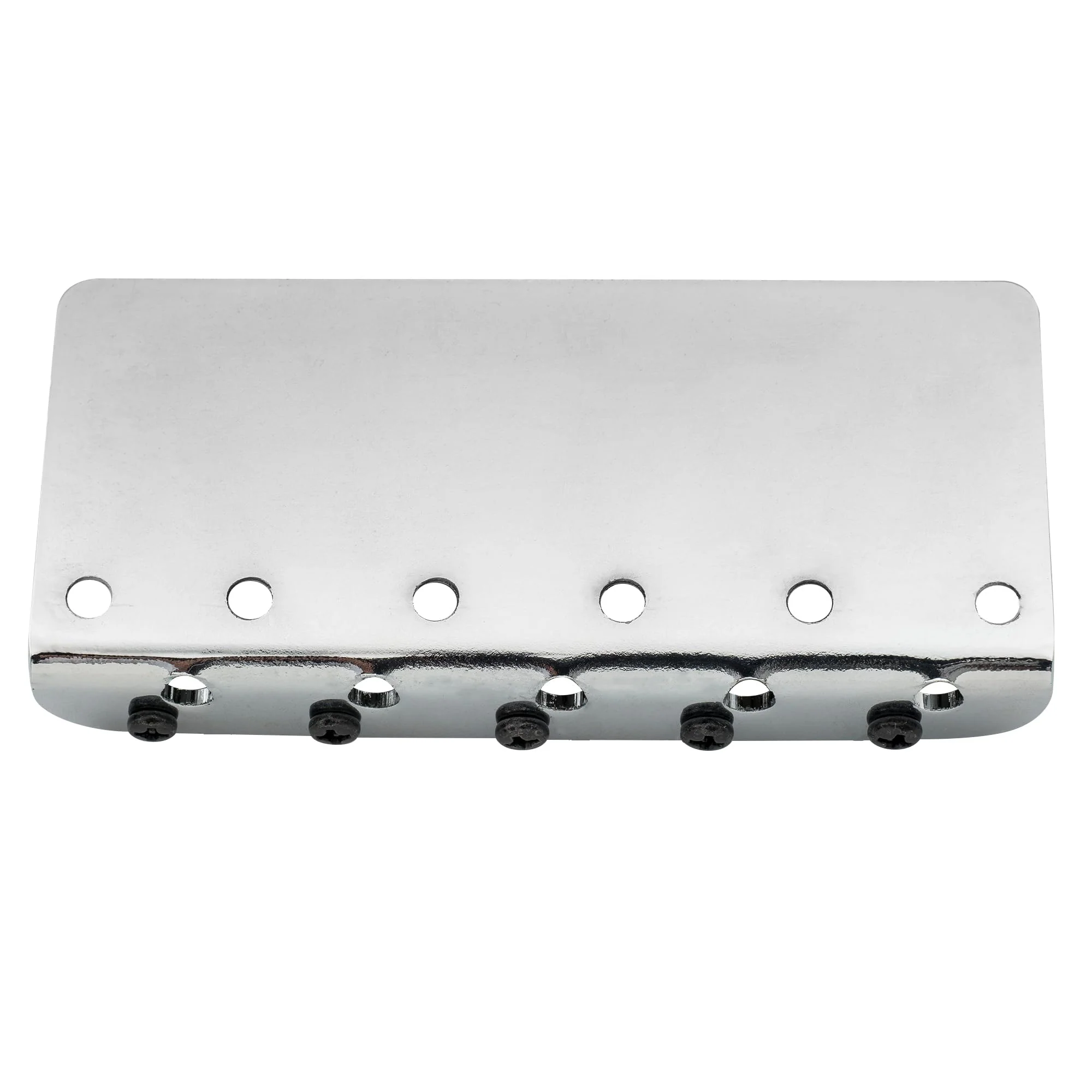 Wilkinson 72mm (2-53/64 Inch) 5-String Bass Bridge Vintage Brass Saddles for Precision/Jazz Bass, Chrome - Image 3