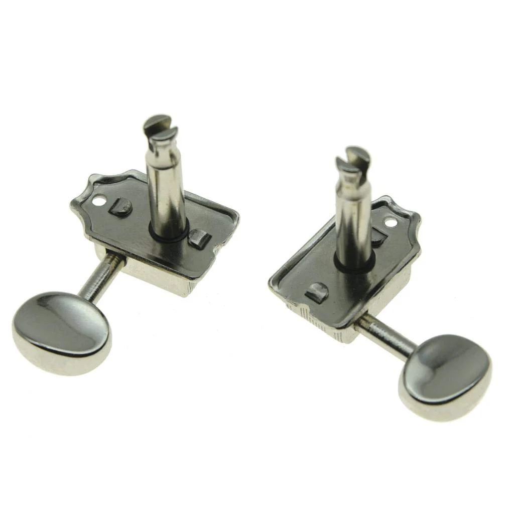 Wilkinson Deluxe 6 Inline Vintage Guitar Tuners with Split Post Guitar Tuning Keys Peg Machine Heads for Strat/Tele Guitars Nickel - Image 5