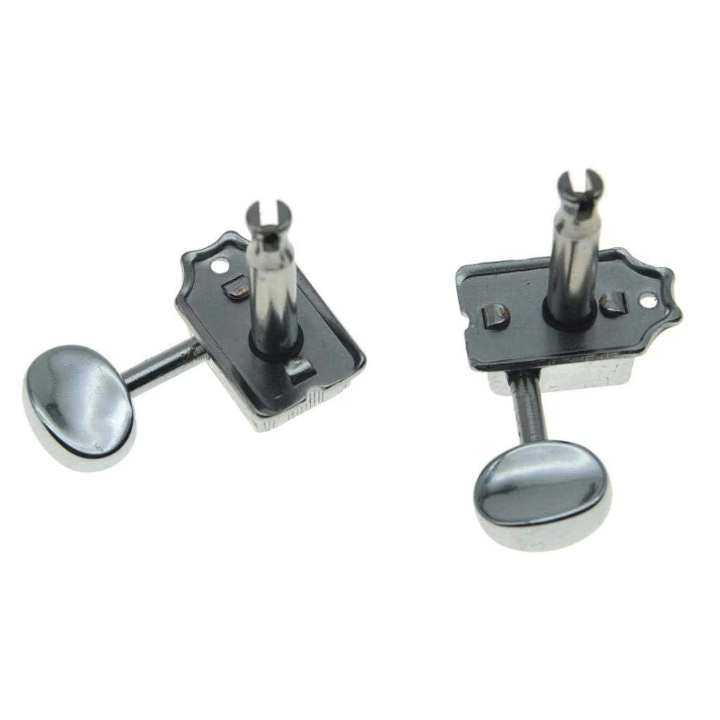 Wilkinson Deluxe 6 Inline Vintage Guitar Tuners with Split Shaft Guitar Tuning Pegs Machine Heads for Strat Tele Guitars Chrome with Ivory Buttons - Image 5