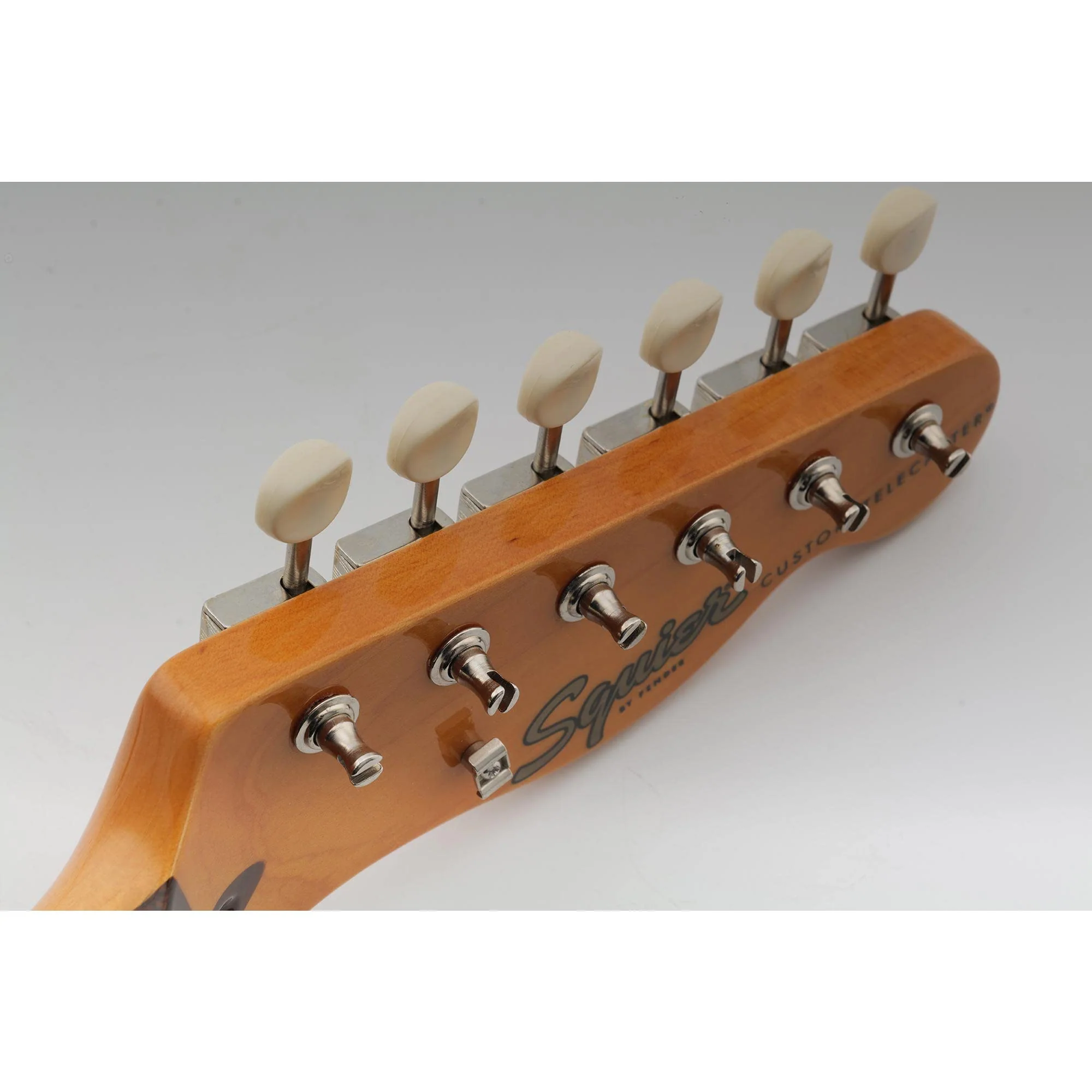 Wilkinson Deluxe WJ55 Vintage 6 Inline Guitar Tuners Split Post Machine Heads Tuning Pegs Keys for Classic Vibe Fender Strat/Tele Style Electric Guitar, Nickel with Off White Button - Image 8
