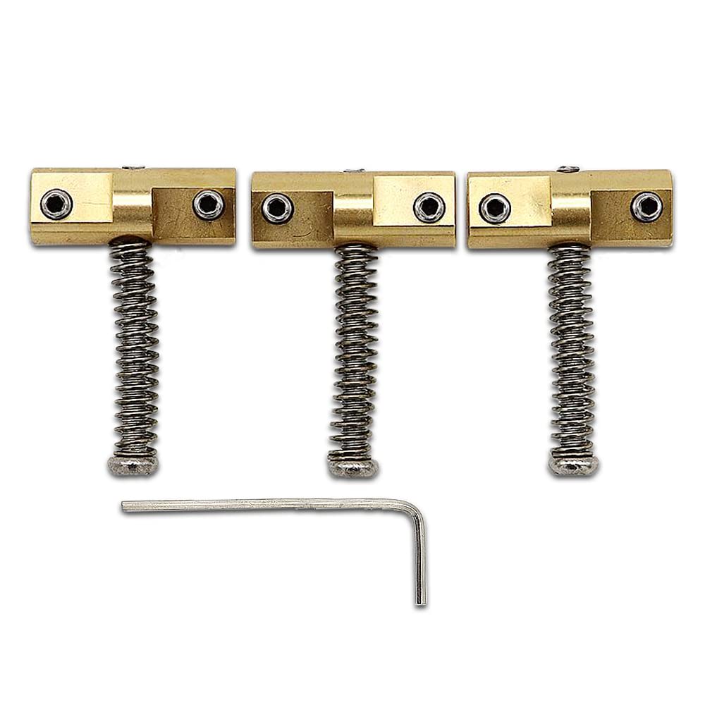 Wilkinson Guitar Bridge 3pcs Brass Saddle Guitar Bridge Compensated Saddles For Vintage-style Tele Bridge Electric Guitar Replacement - Image 2