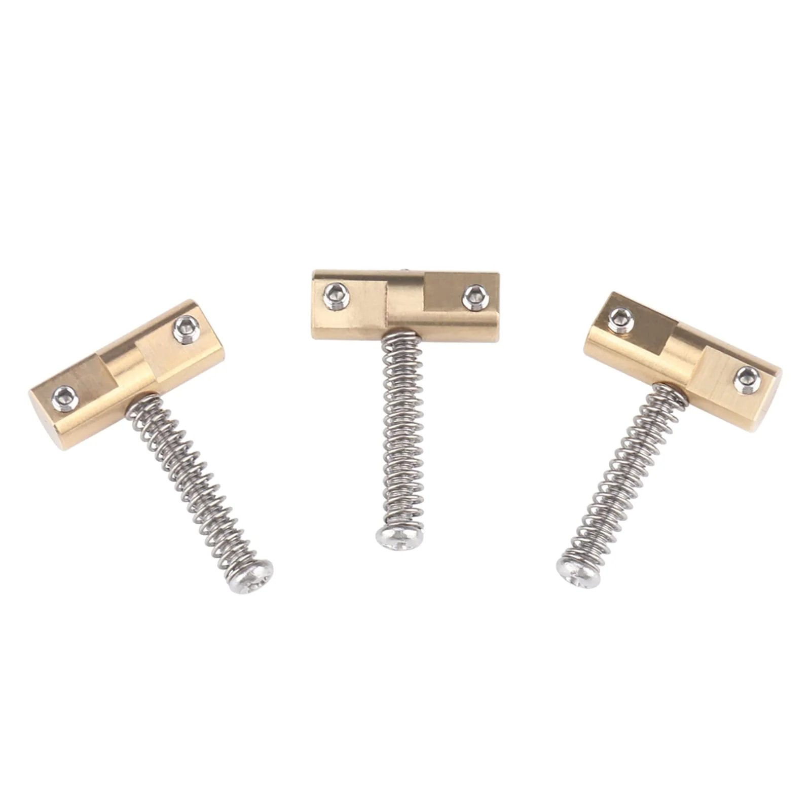 Wilkinson Guitar Bridge Compensated Brass Saddles Set (3pcs) Barrel-Style Bridge Saddle for Tele Vintage Electric Guitar Replacement Part - Image 3