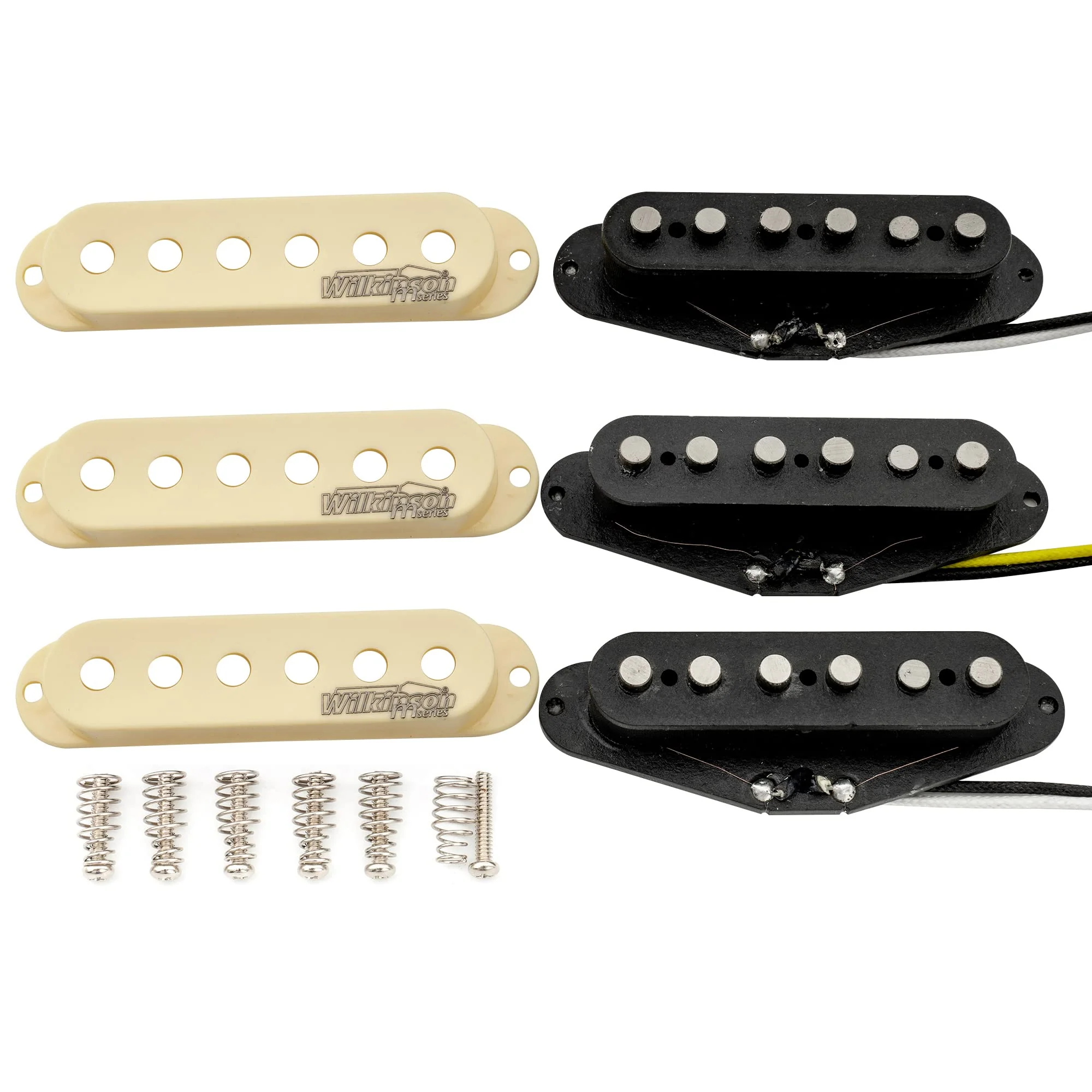 Wilkinson M Series High Output Alnico 5 Strat Single Coil Pickups Set for Stratocaster Electric Guitar, Cream - Image 6