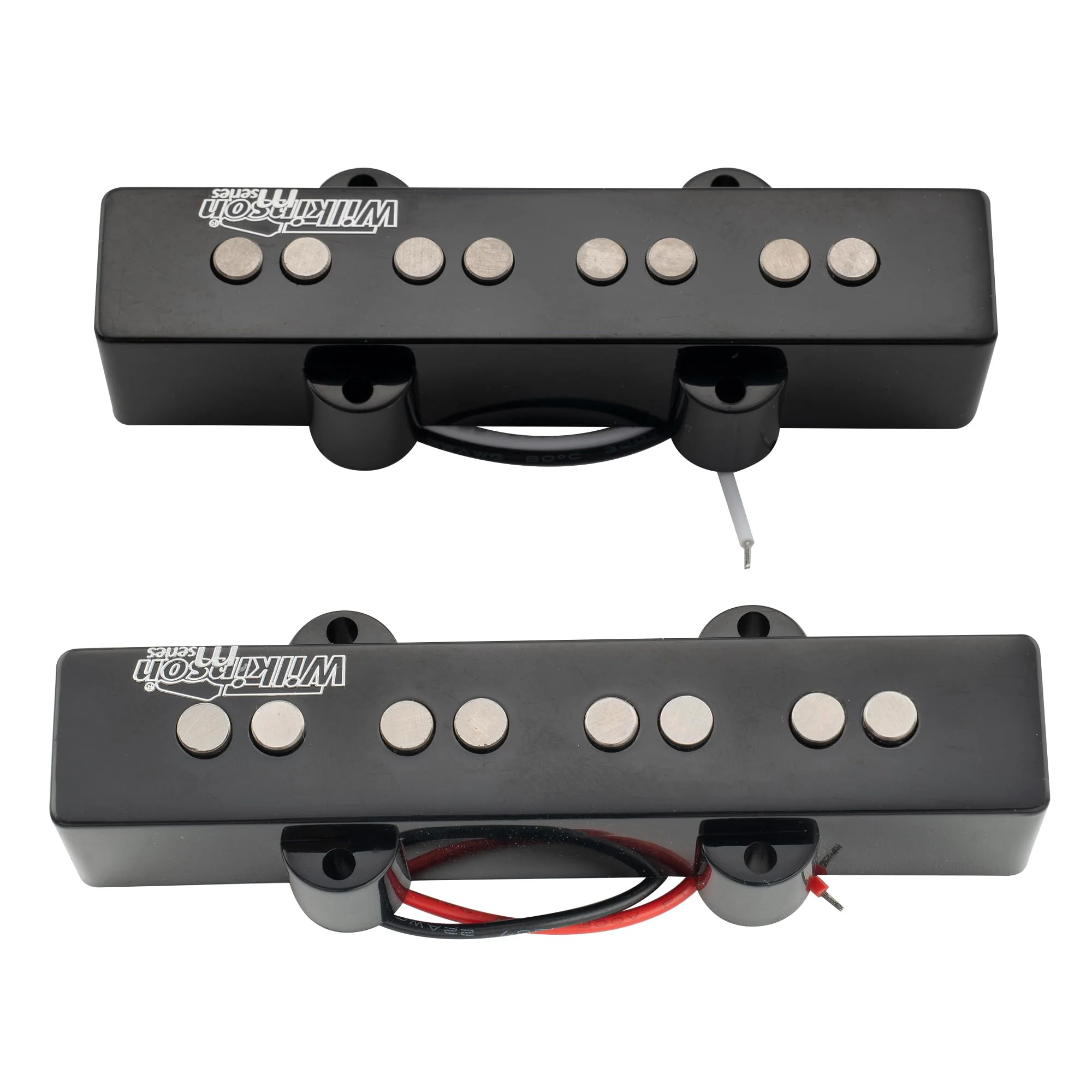 Wilkinson M-series WOJB Variable Gauss Alnico 5 Jazz Bass Neck and Bridge Pickups Set Vintage Tone for 4-string JB Style Electric Bass, Black - Image 5
