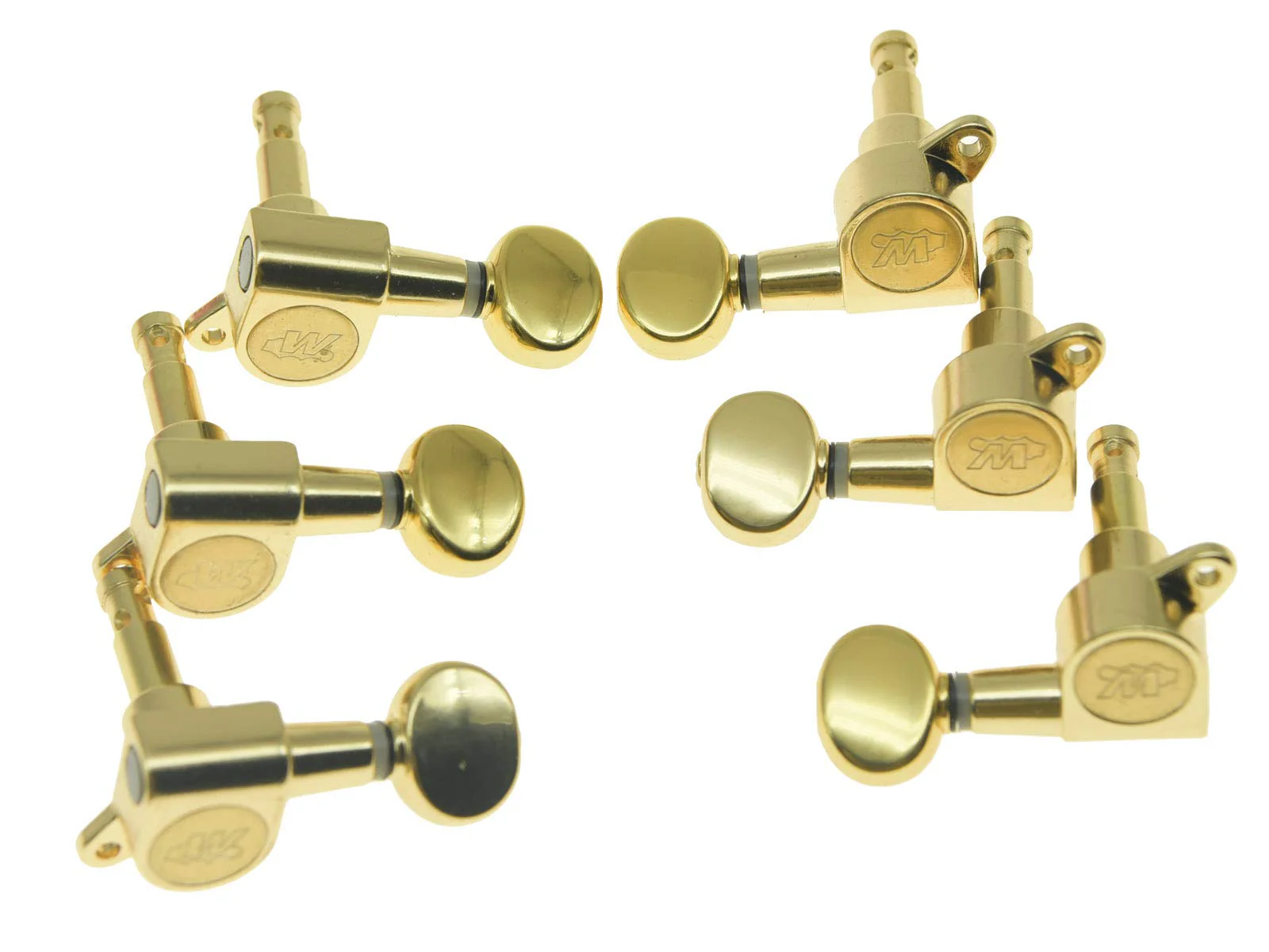 Wilkinson Mini Oval Button 6 Inline Gold E-Z-LOK Post Guitar Tuners EZ Post Guitar Tuning Keys Pegs Machine Heads - Image 4