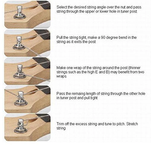 Wilkinson Mini Oval Button 6 Inline Gold E-Z-LOK Post Guitar Tuners EZ Post Guitar Tuning Keys Pegs Machine Heads - Image 6