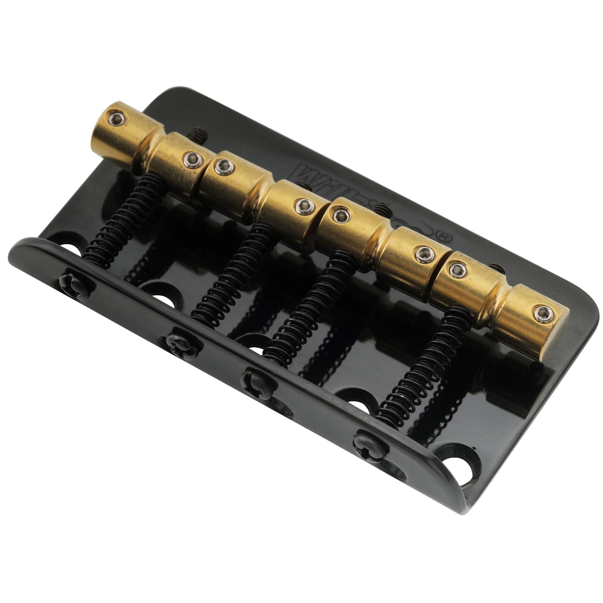 Wilkinson WBBC Vintage 4 String Bass Bridge Brass Saddles for Fender Jazz Precision Bass, Black - Image 5