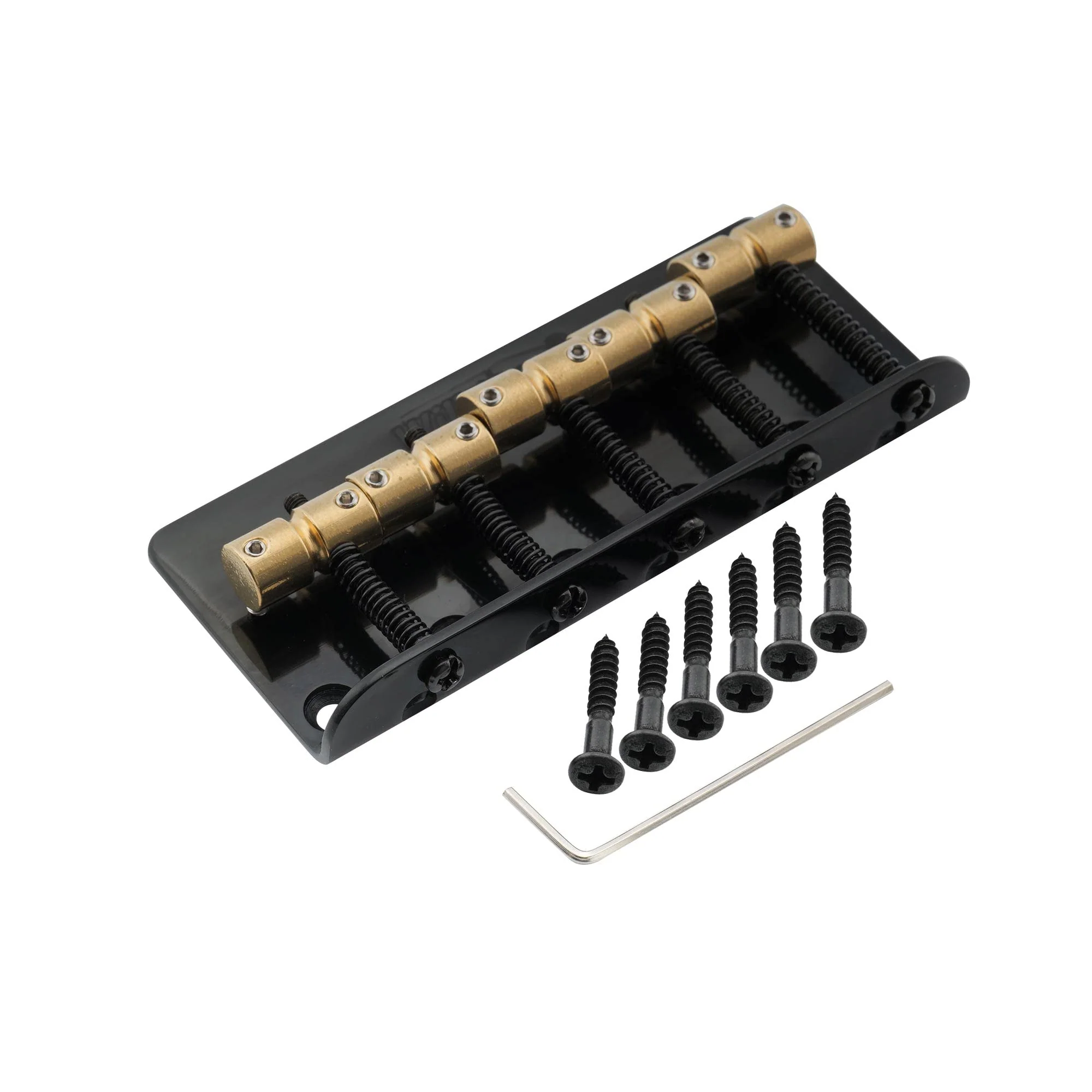 Wilkinson WBBC5 18mm 5-String Bass Bridge Brass Saddles for Precision Jazz Bass, Black - Image 4