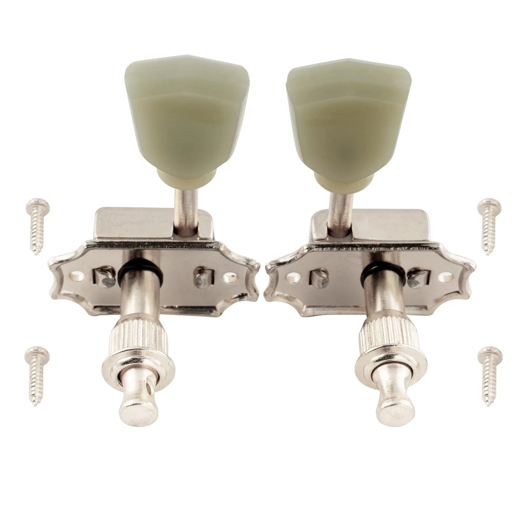 Wilkinson WJ44 3L3R Deluxe Vintage Guitar Tuners Machine Heads Tuning Pegs Keys for USA Epiphone Les Paul LP SG Electric or Acoustic Guitar, Nickel with Keystone Button - Image 3