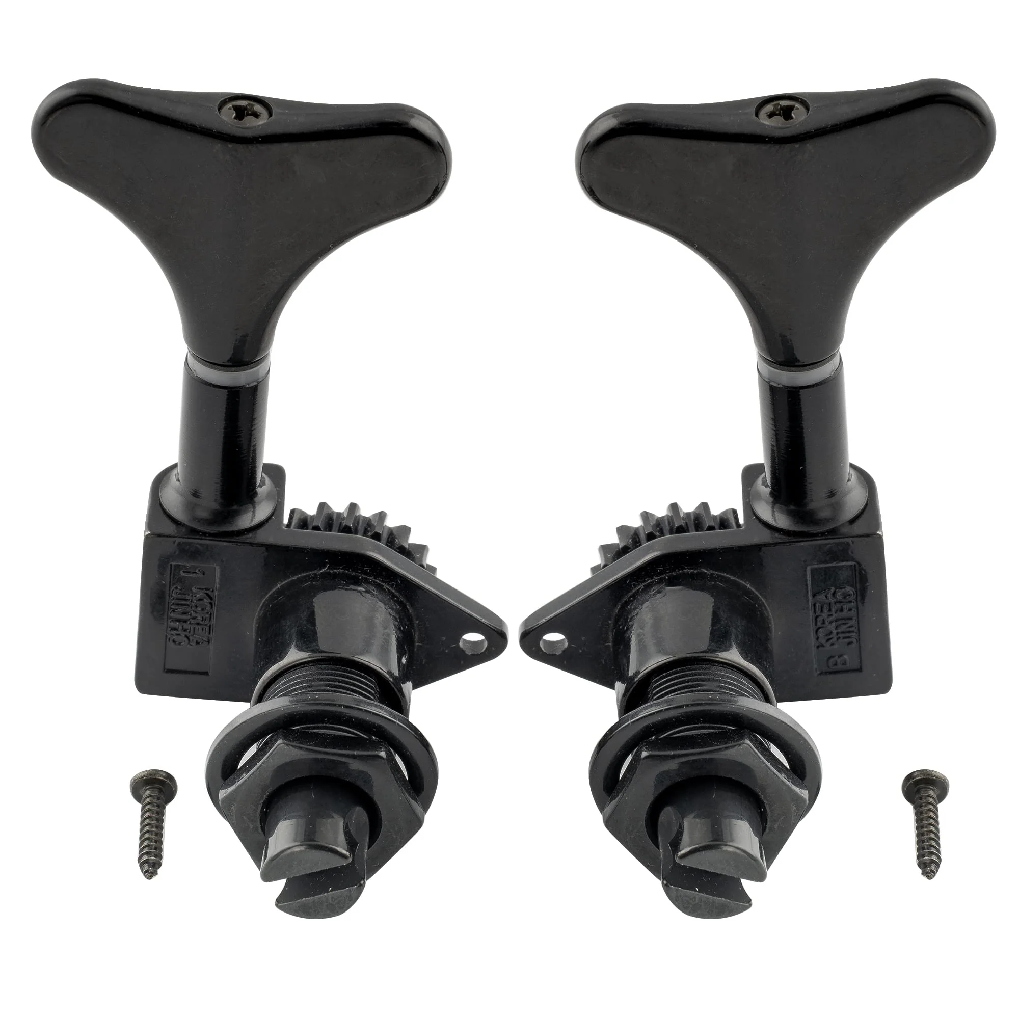 Wilkinson WJB750 2L +2R Bass Machine Heads 1:20 Ratio Open Gear Tuners Tuning Pegs Keys Replacement for Electric Jazz Bass or Precision Bass, Black - Image 5