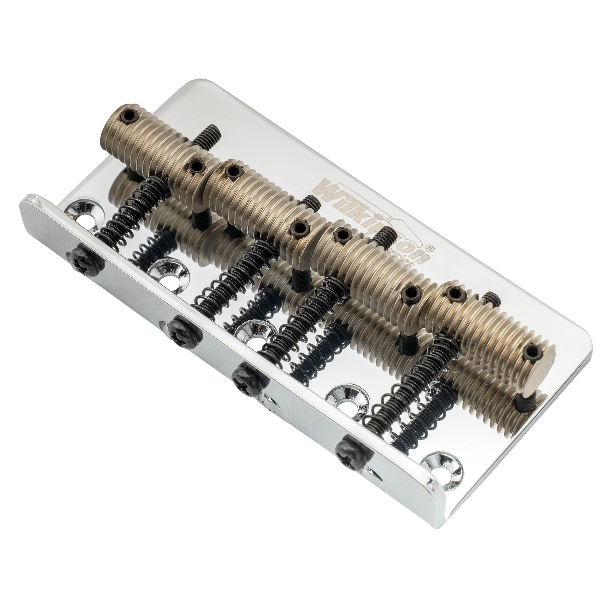 Wilkinson WOB41T 57mm (2-1/4 inch) 4-String Bass Bridge Threaded Saddles for Precision/Jazz Bass, Chrome - Image 5